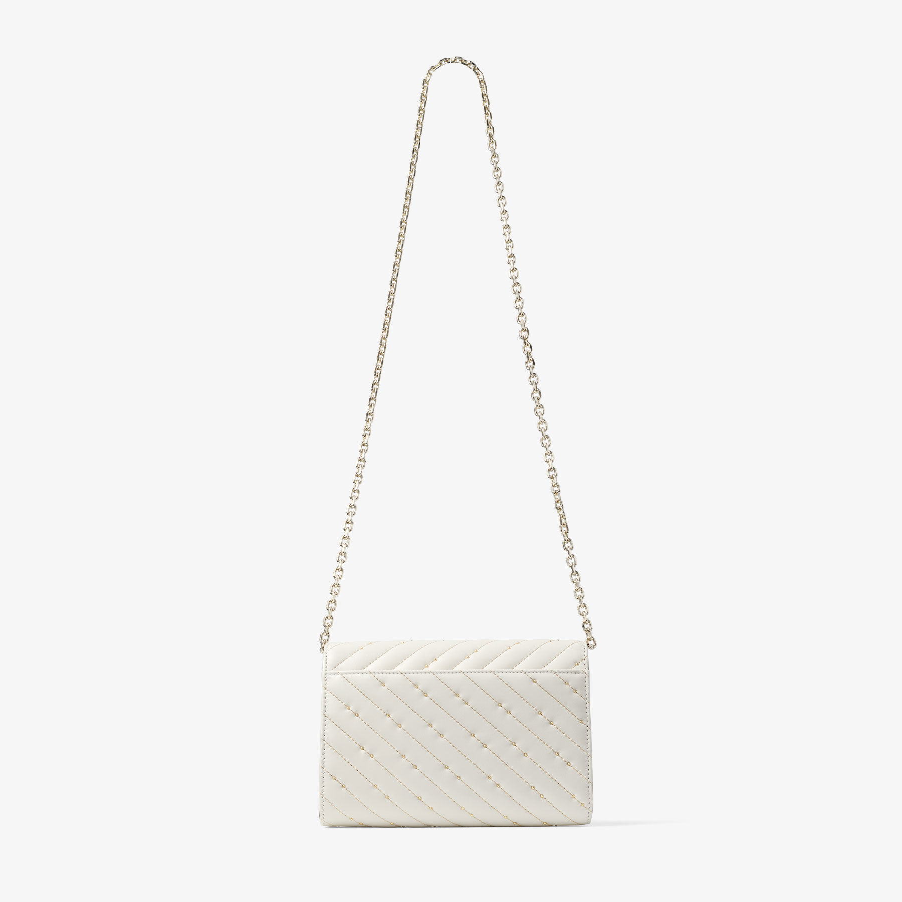 Avenue Curve Clutch | Latte Quilted Nappa Leather Clutch Bag