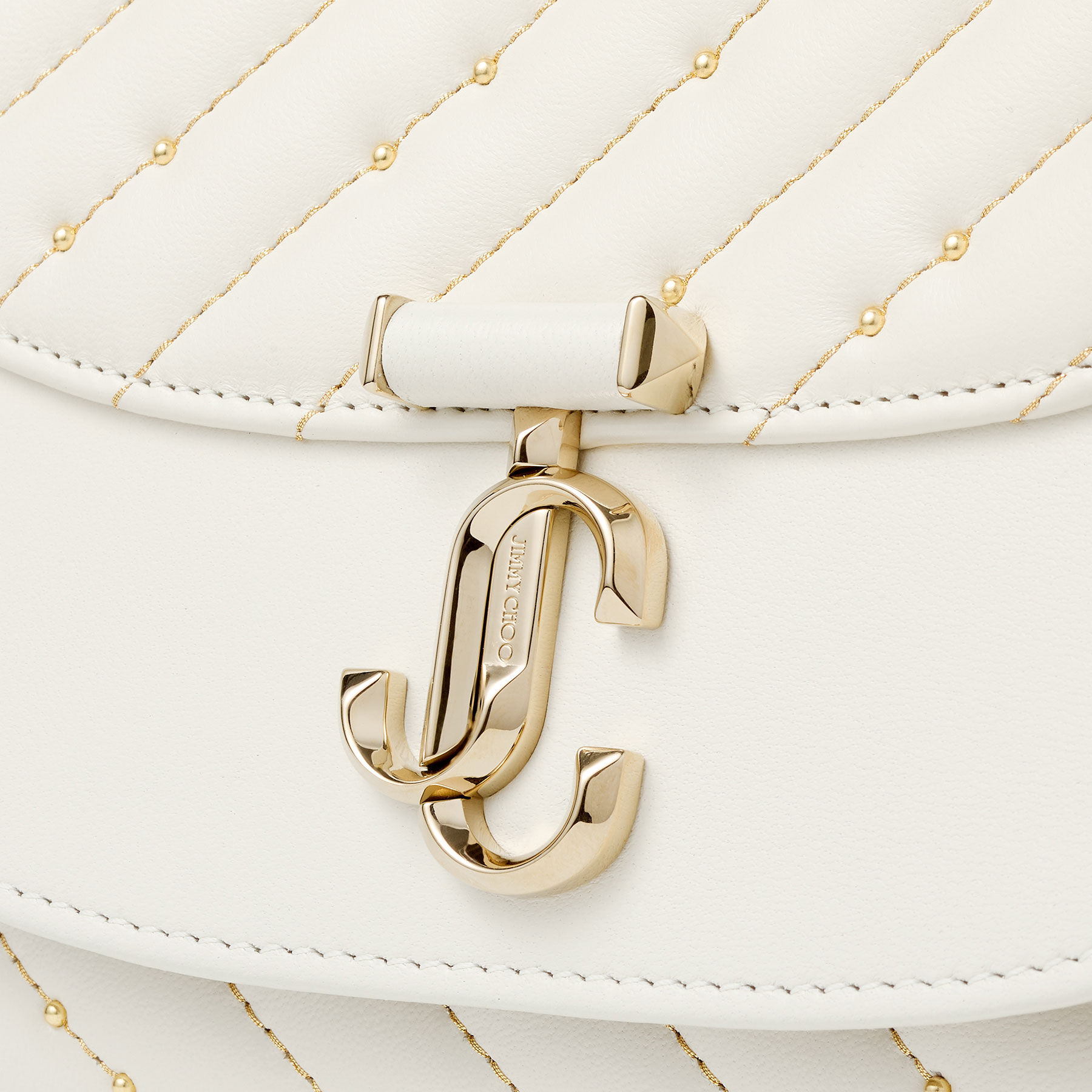 Avenue Curve Clutch | Latte Quilted Nappa Leather Clutch Bag