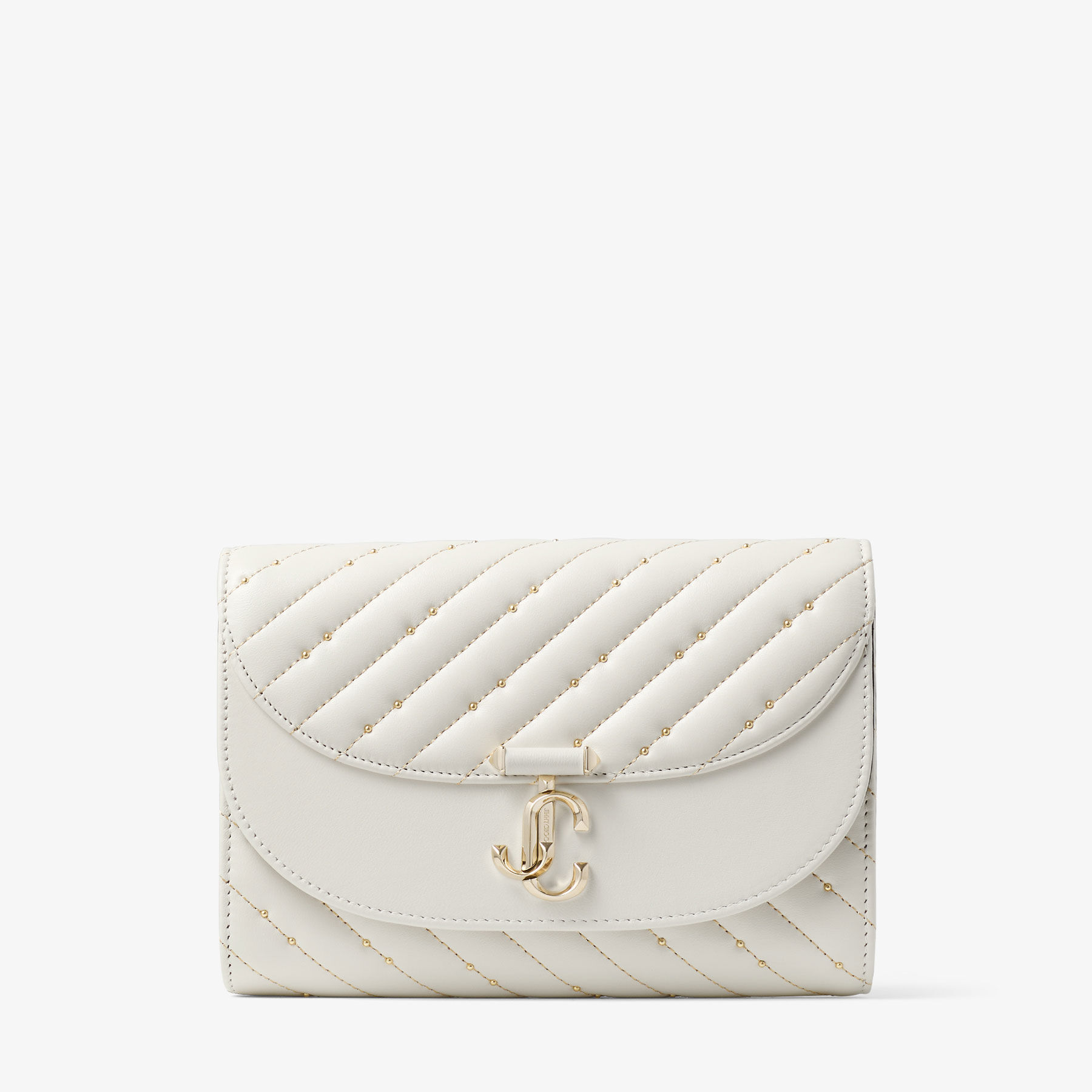 Avenue Curve Clutch | Latte Quilted Nappa Leather Clutch Bag