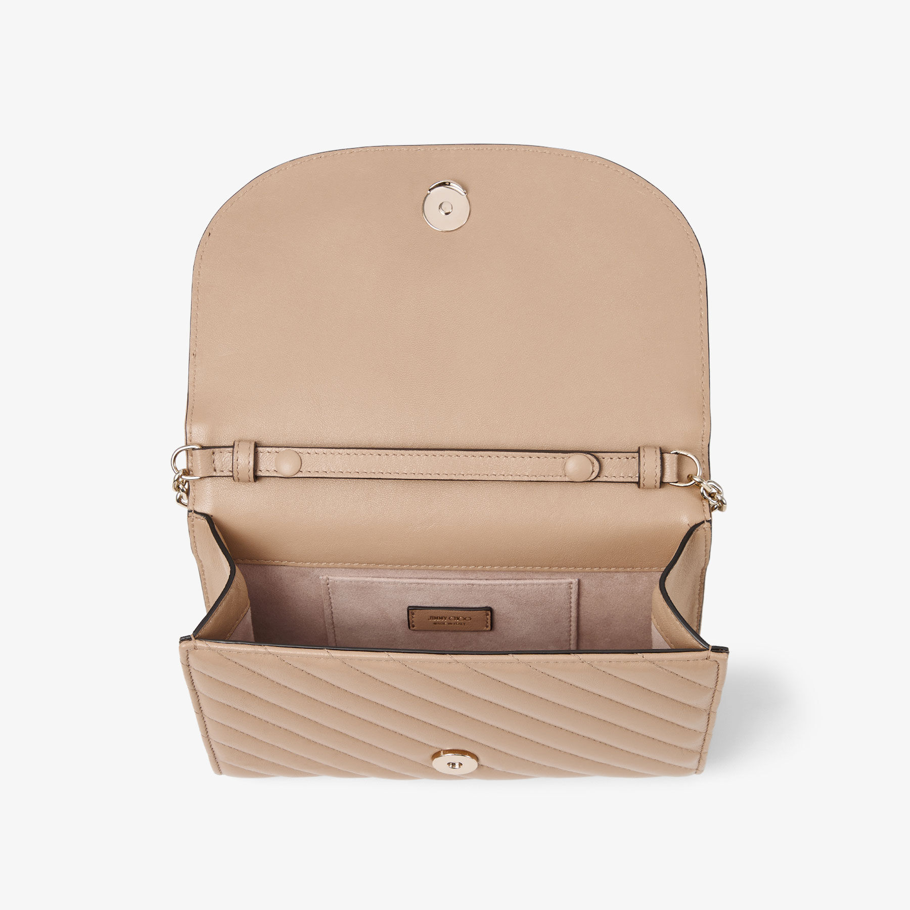 Curve Clutch | Chai Quilted Biker Leather Clutch Bag | JIMMY CHOO