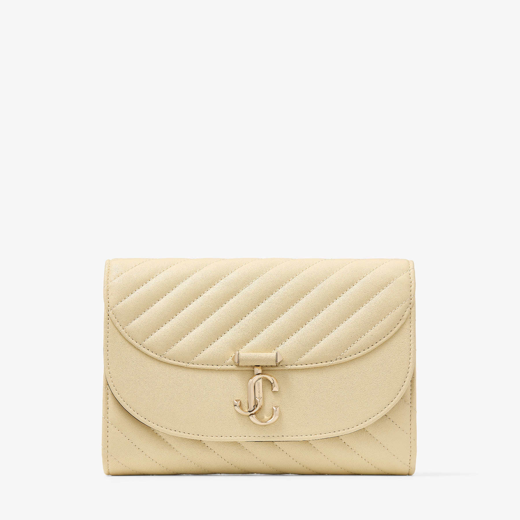 【Jimmy Choo】カーブクラッチ Curve Clutch | Buttermilk Quilted Biker Leather Clutch
