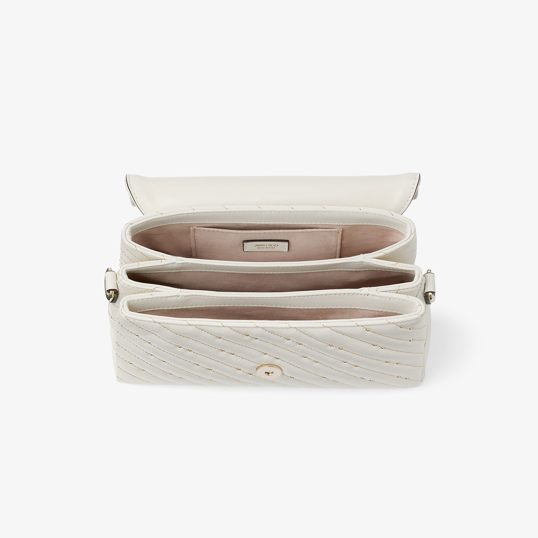 Avenue Curve Top Handle | Latte Quilted Nappa Leather Top Handle
