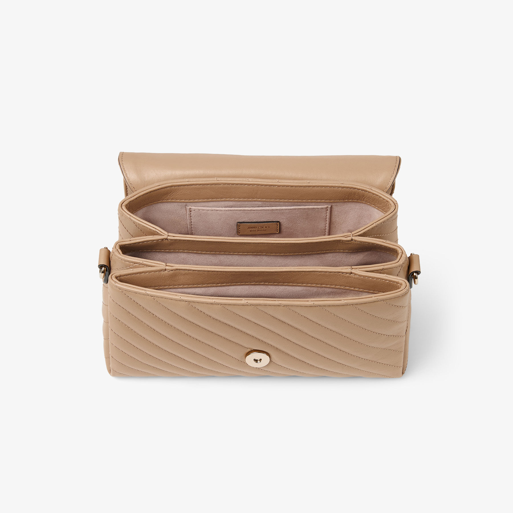 Curve Top Handle | Chai Quilted Biker Leather Top Handle Bag with