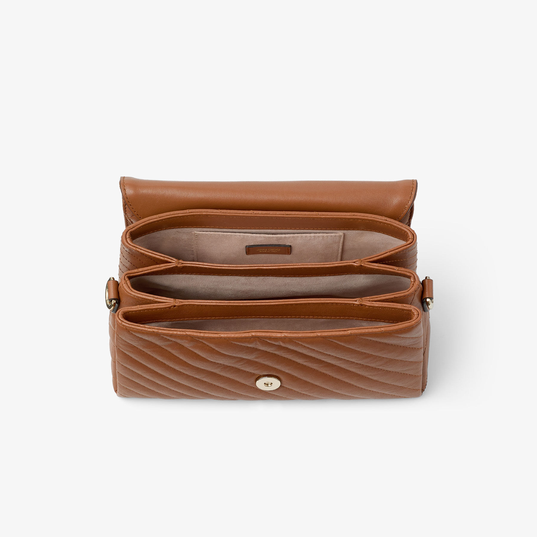 Avenue Curve Top Handle | Tan Quilted Biker Leather Top Handle Bag