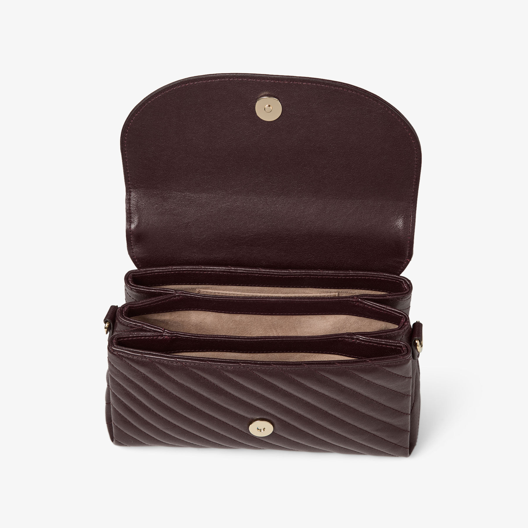 Curve Top Handle | Deep Merlot Quilted Biker Leather