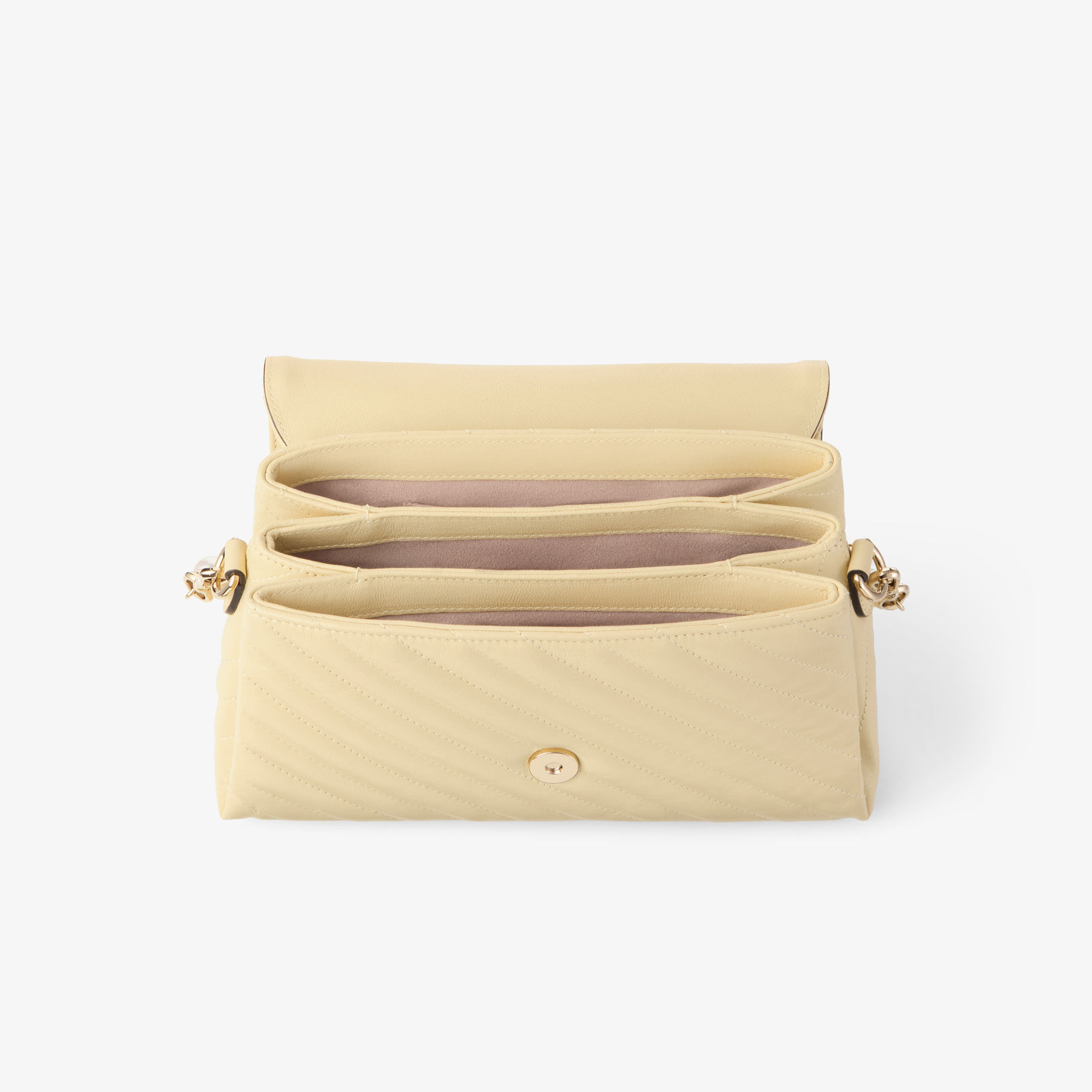 Curve Top Handle | Buttermilk Quilted Biker Leather Shoulder
