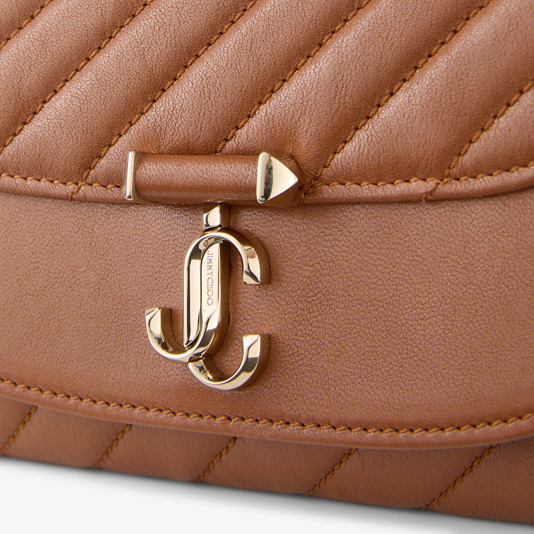 Avenue Curve Wallet With Chain | Tan Quilted Biker Leather Wallet