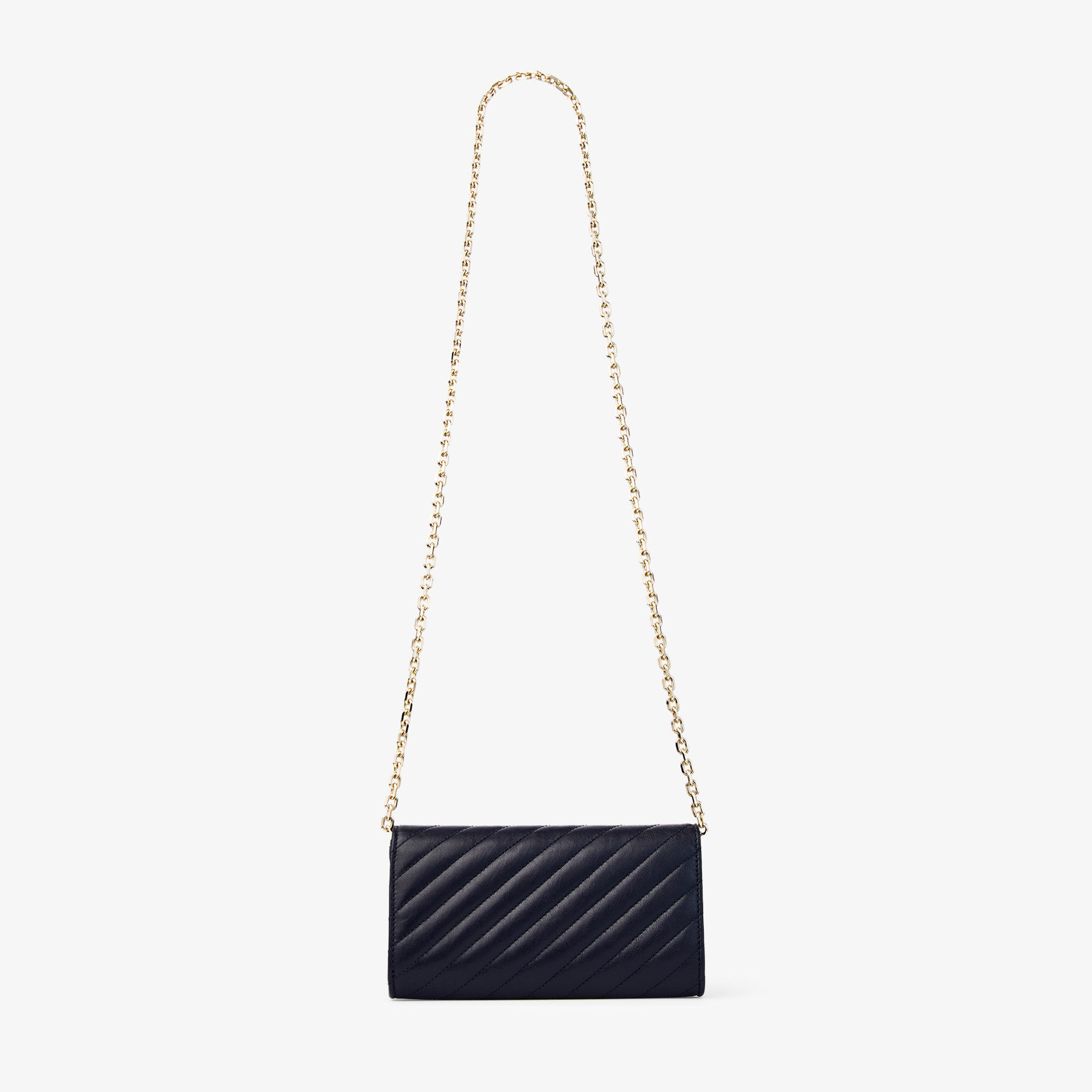 Curve Wallet With Chain | Marine Quilted Biker Leather Wallet with