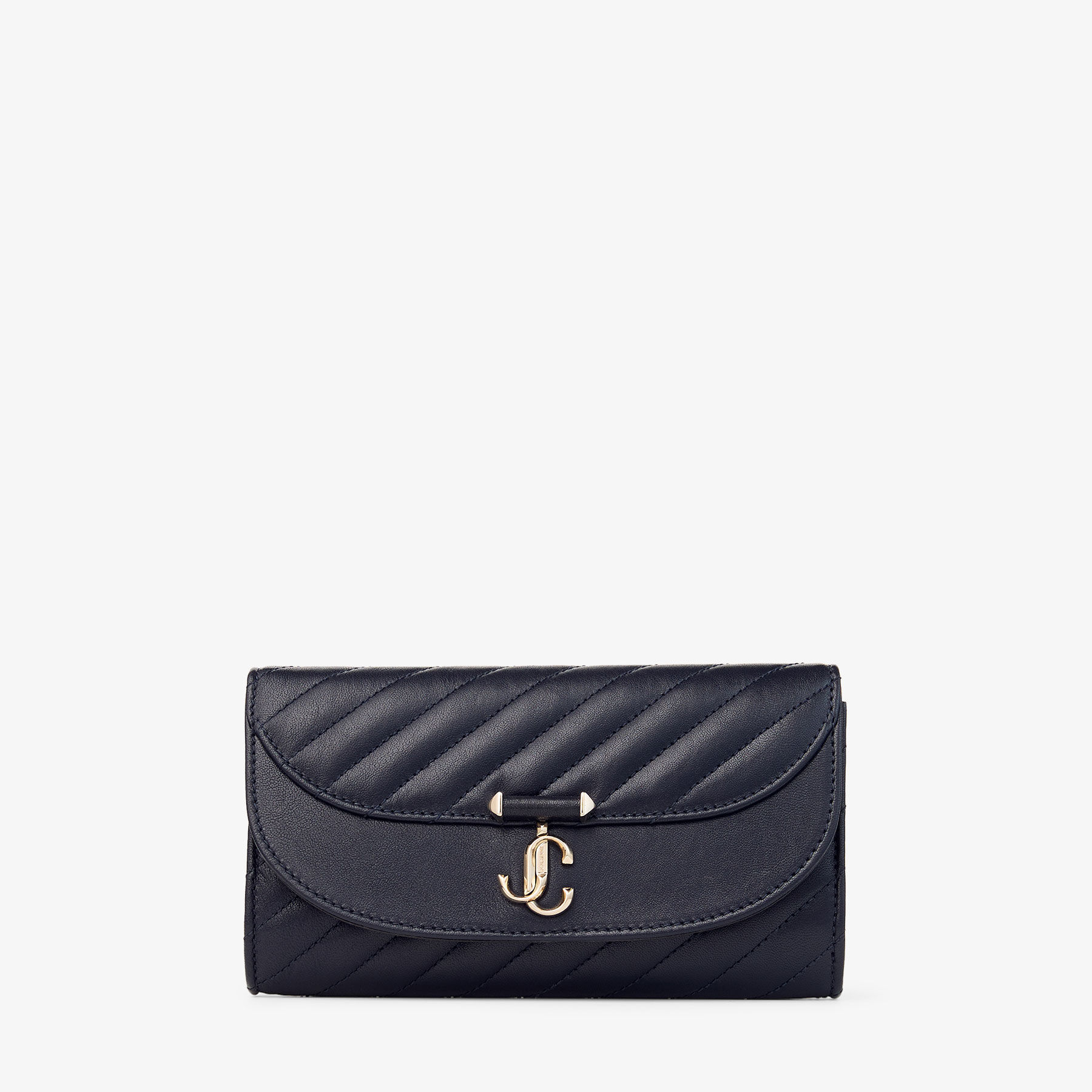 Curve Wallet With Chain | Marine Quilted Biker Leather Wallet with