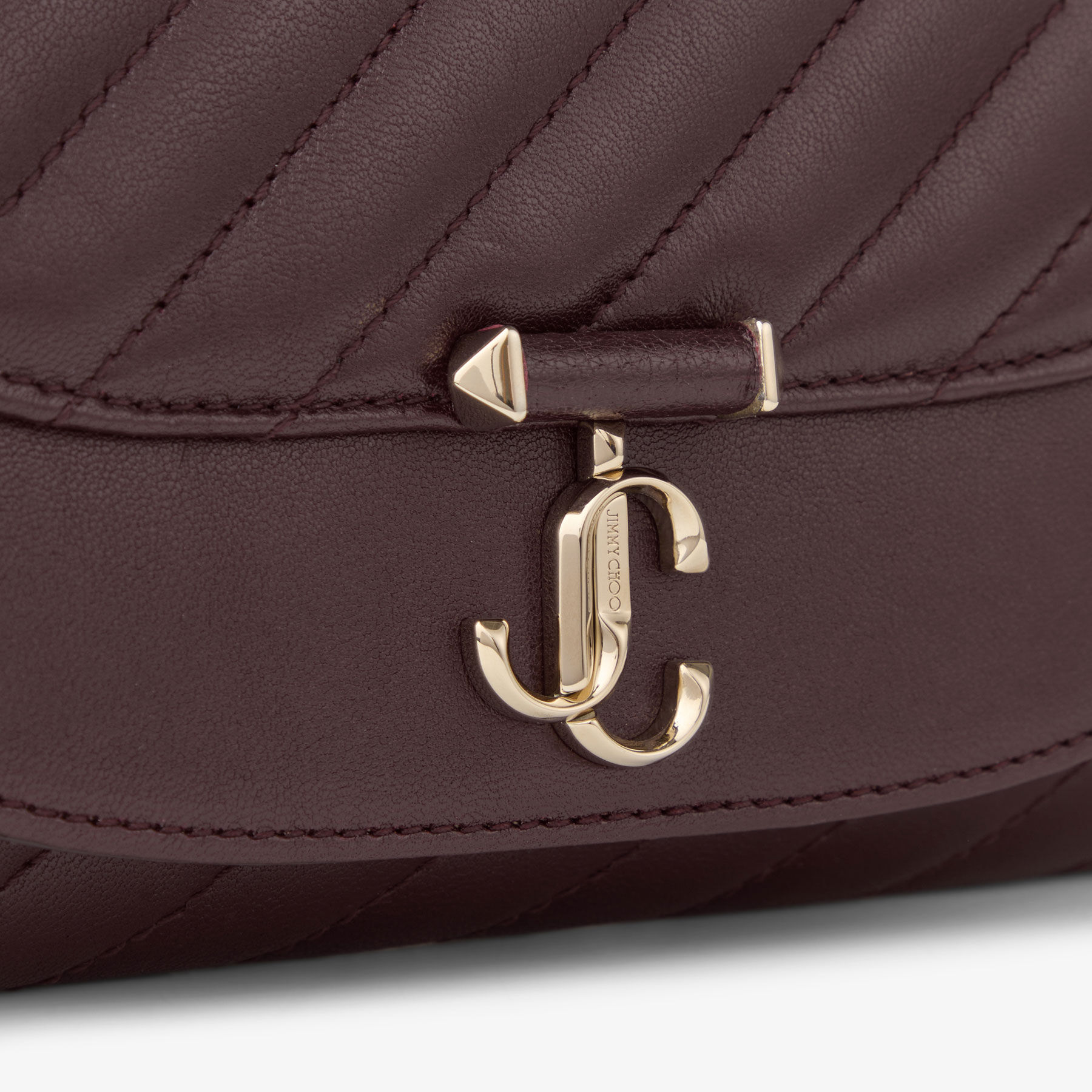 Curve Wallet Chain | Deep Merlot Quilted Biker Leather