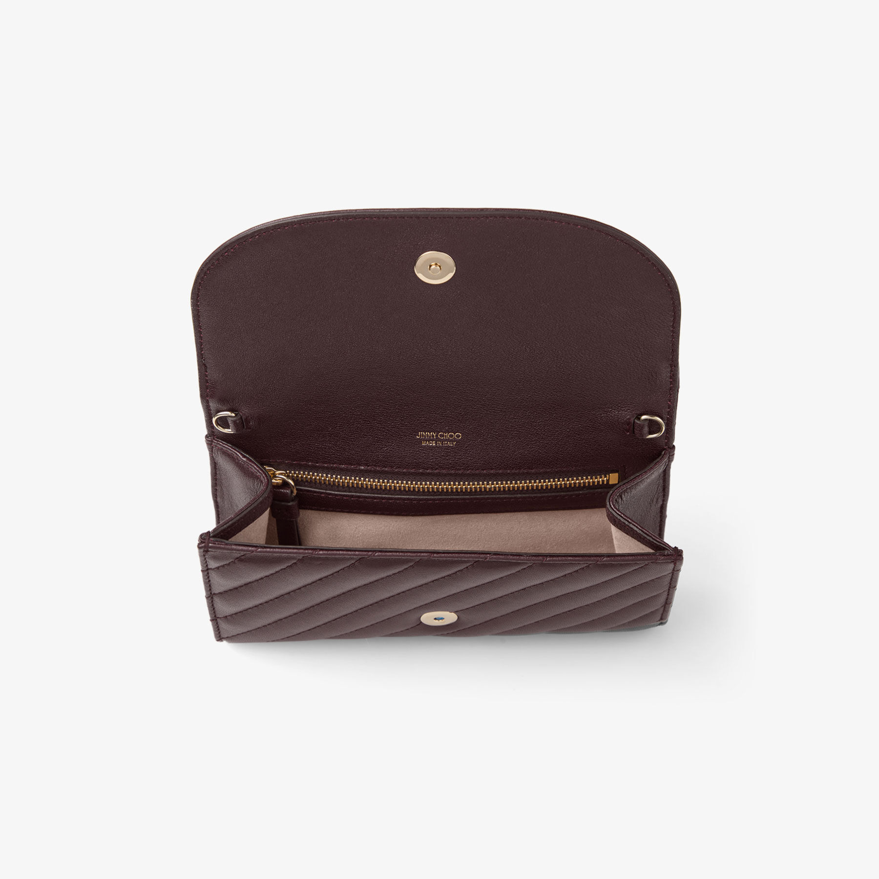 Curve Wallet Chain | Deep Merlot Quilted Biker Leather