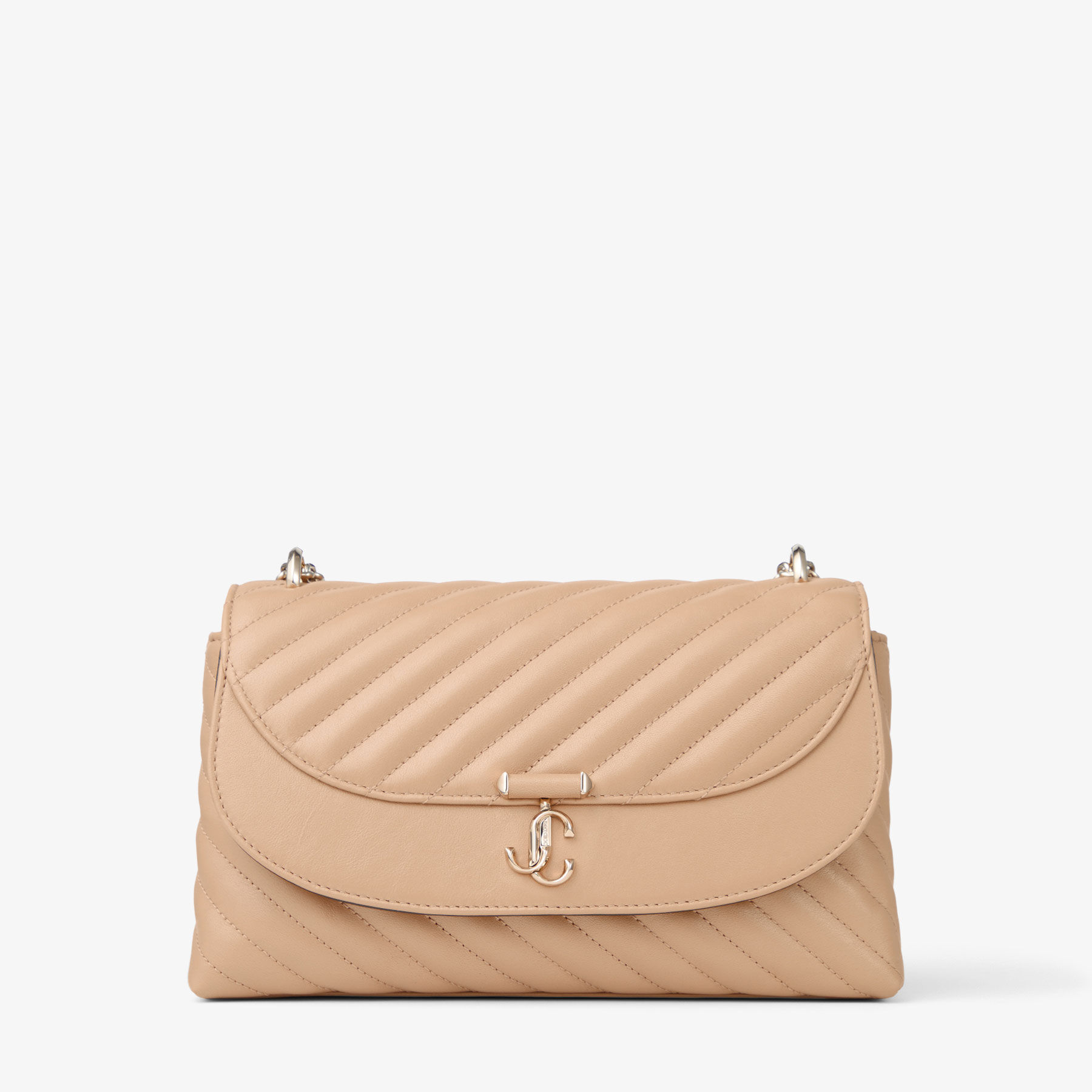 Curve Cross Body Medium | Chai Quilted Biker Leather Crossbody Bag