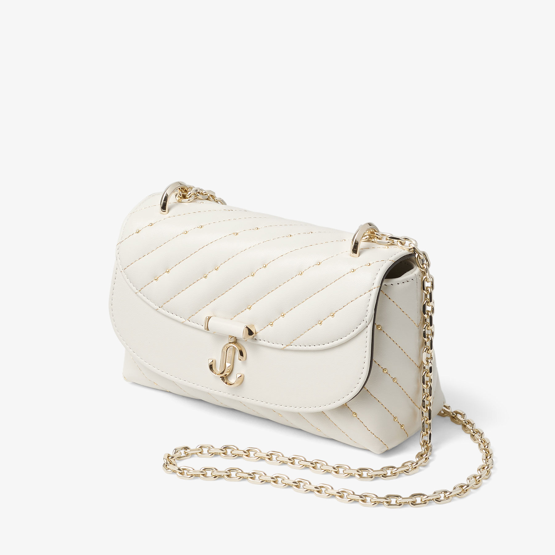 Avenue Curve Crossbody Small | Latte Quilted Nappa Leather