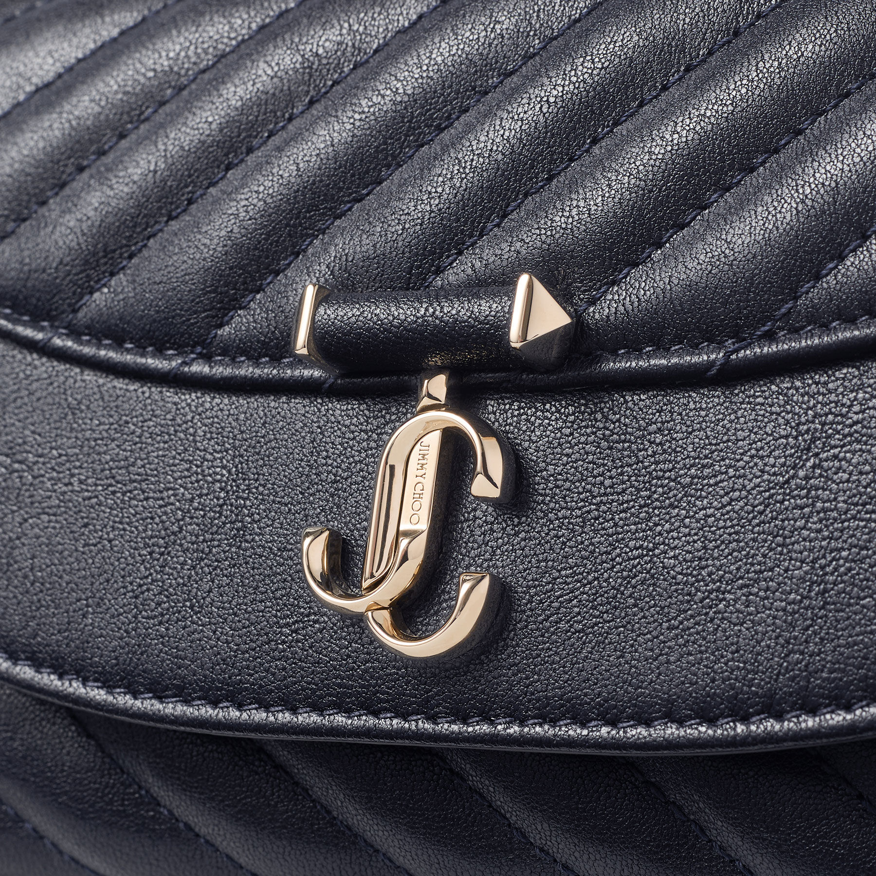 Curve Cross Body Small | Marine Quilted Biker Leather Crossbody