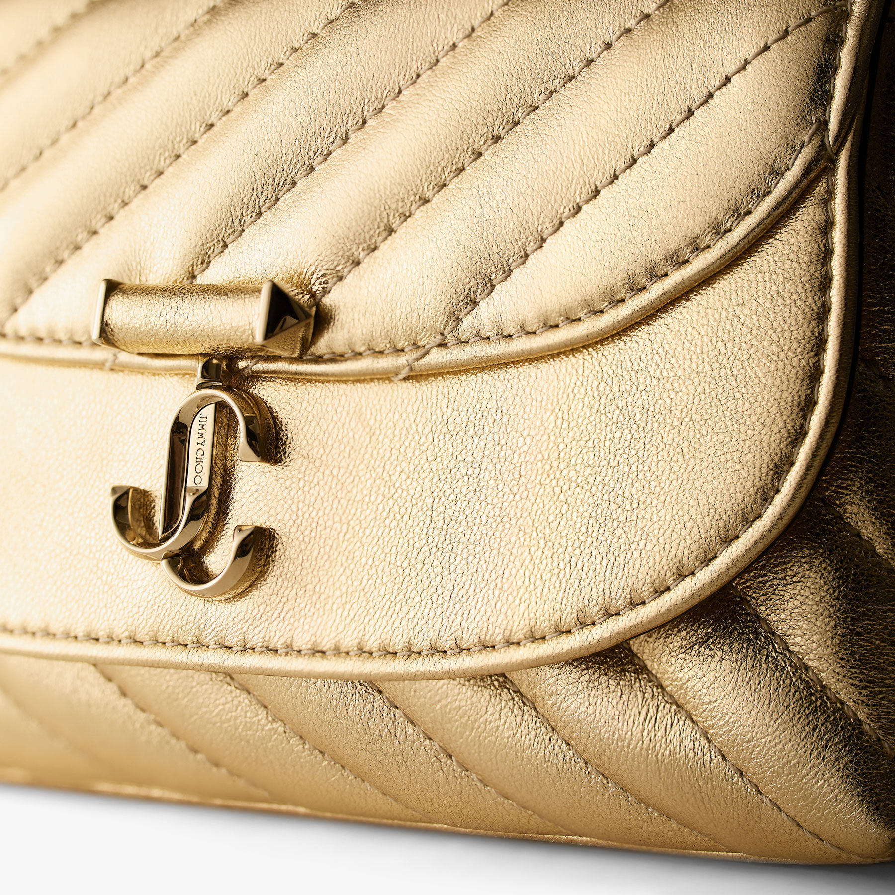 Curve Cross Body Small | Gold Quilted Metallic Nappa Leather