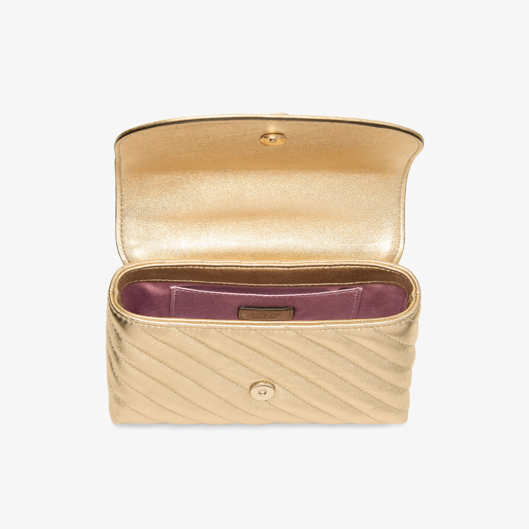 Curve Cross Body Small | Gold Quilted Metallic Nappa Leather