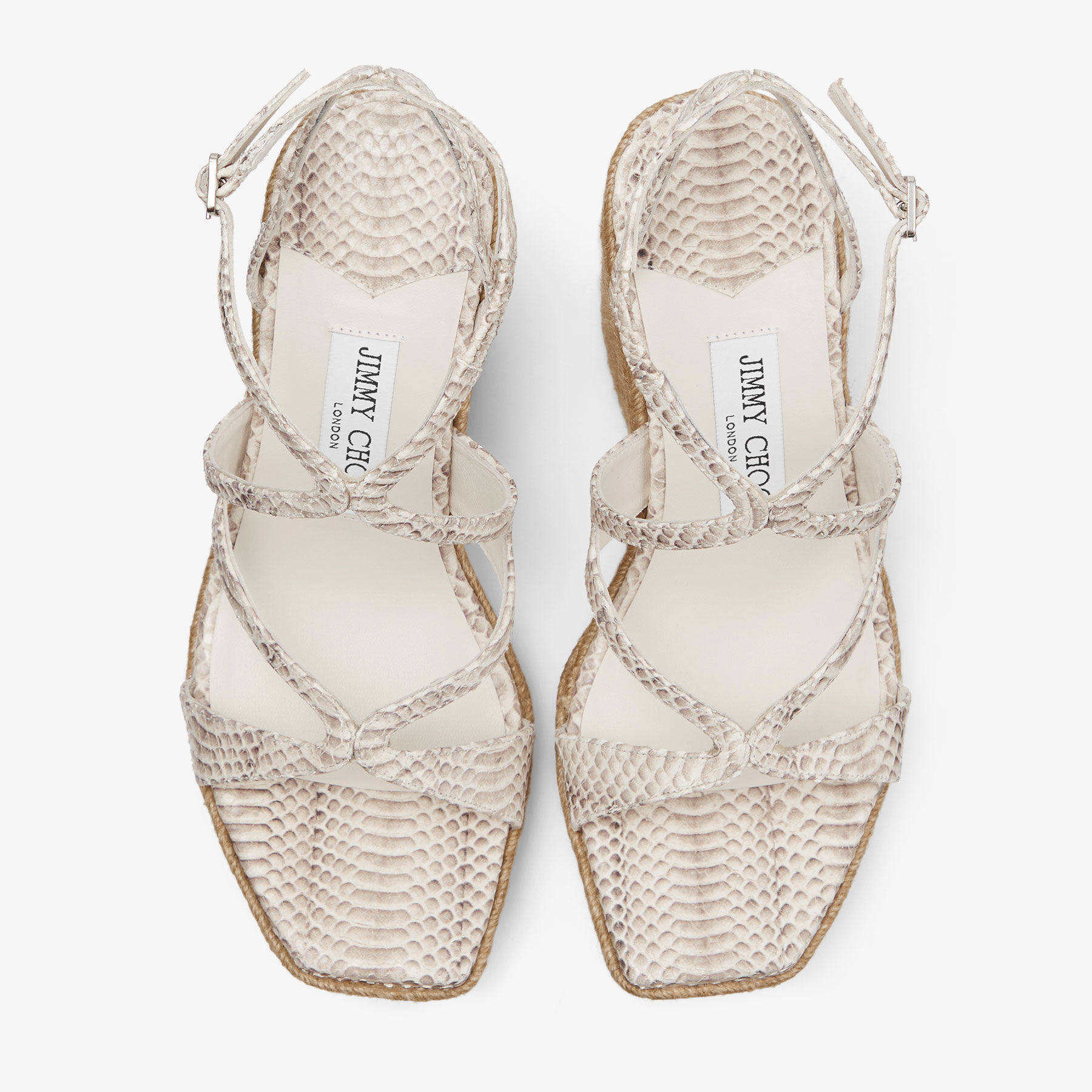 【JIMMY CHOO】 AYLA 110 シューズ リザード レザー AYLA110HJB Ayla 110 | Taupe Lizard Printed Leather Wedge | JIMMY CHOO