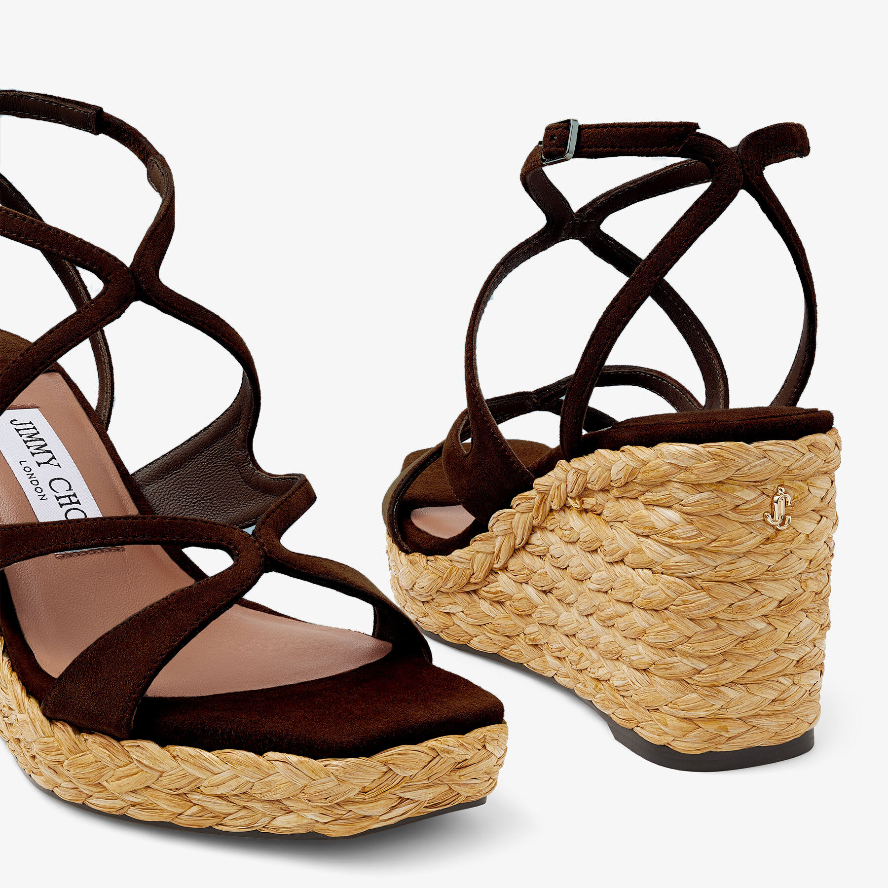 Ayla 85|Coffee Suede Wedge| JIMMY CHOO