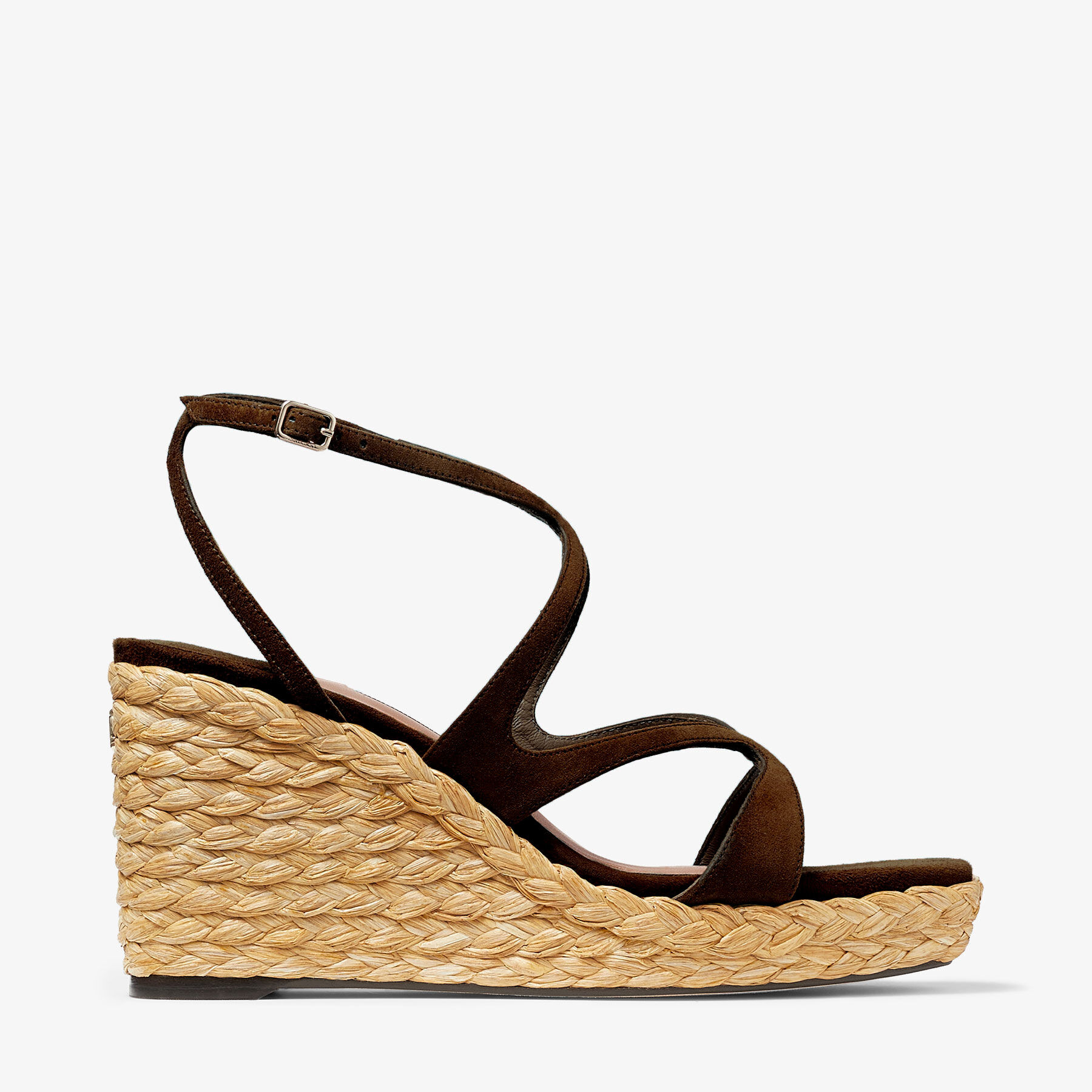 Ayla 85|Coffee Suede Wedge| JIMMY CHOO