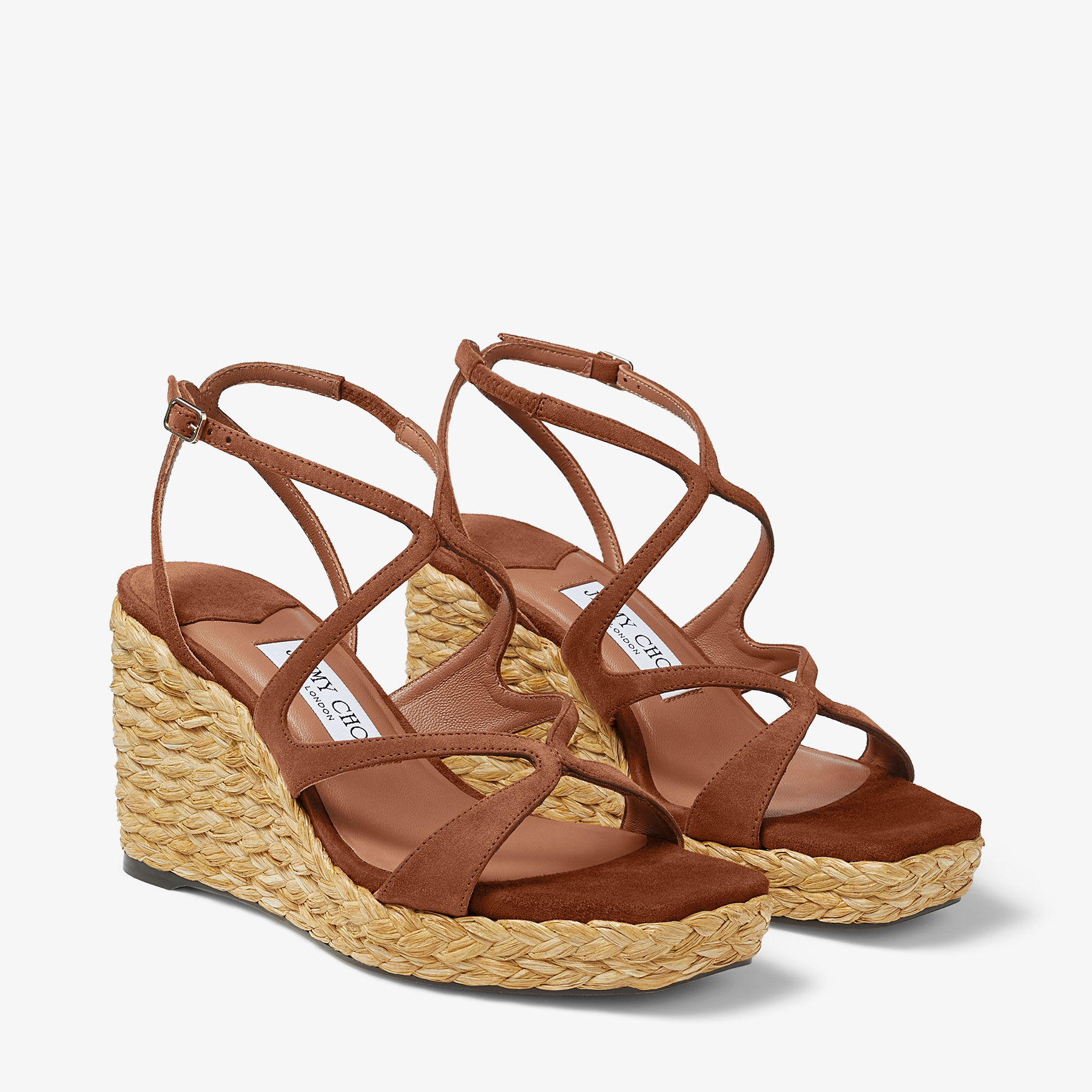 Ayla 85|Tan Suede Wedge| JIMMY CHOO CA