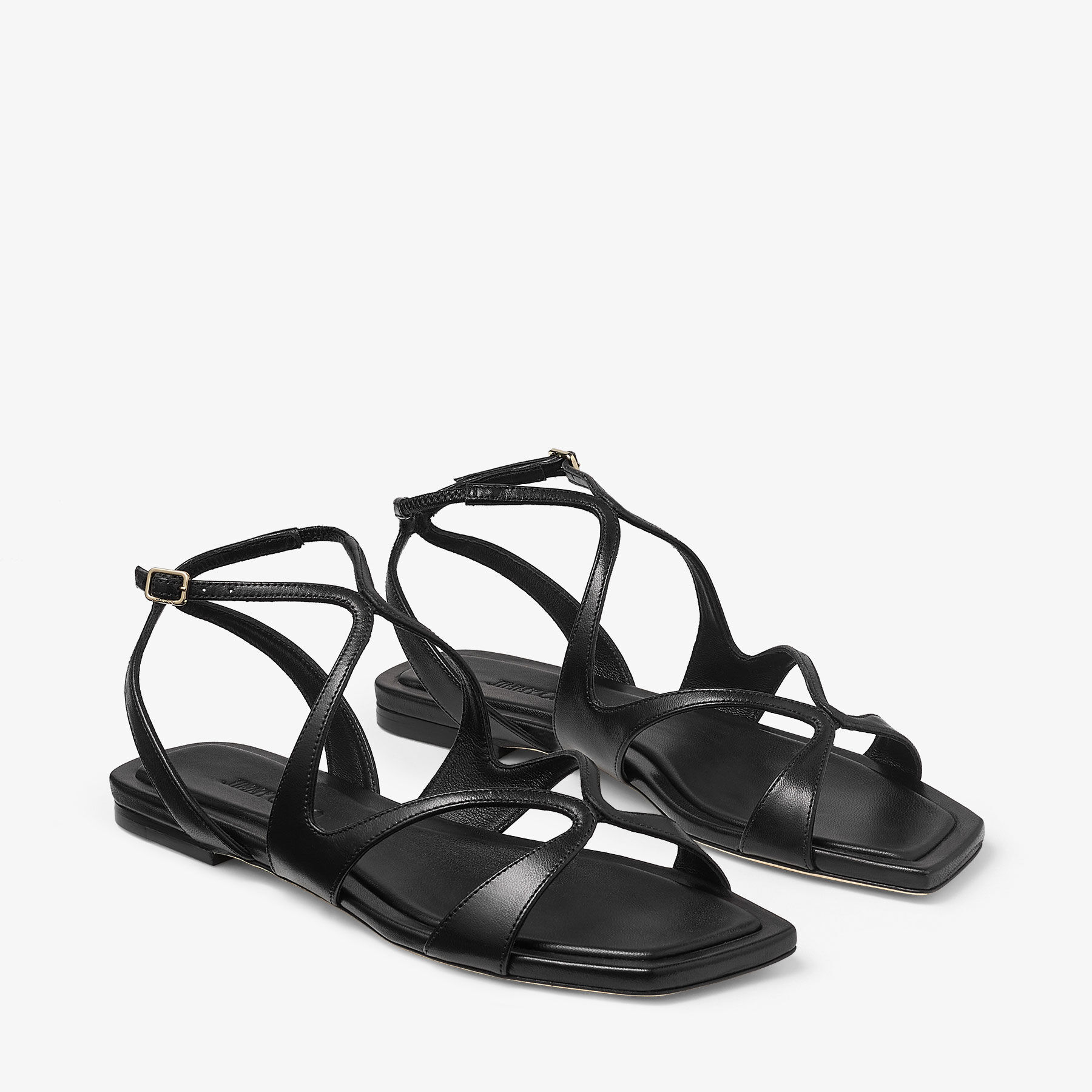 JIMMY CHOO Ayla Flat ナッパレザー フラットシューズ Ayla Flat | Black Nappa Leather Flats | JIMMY CHOO