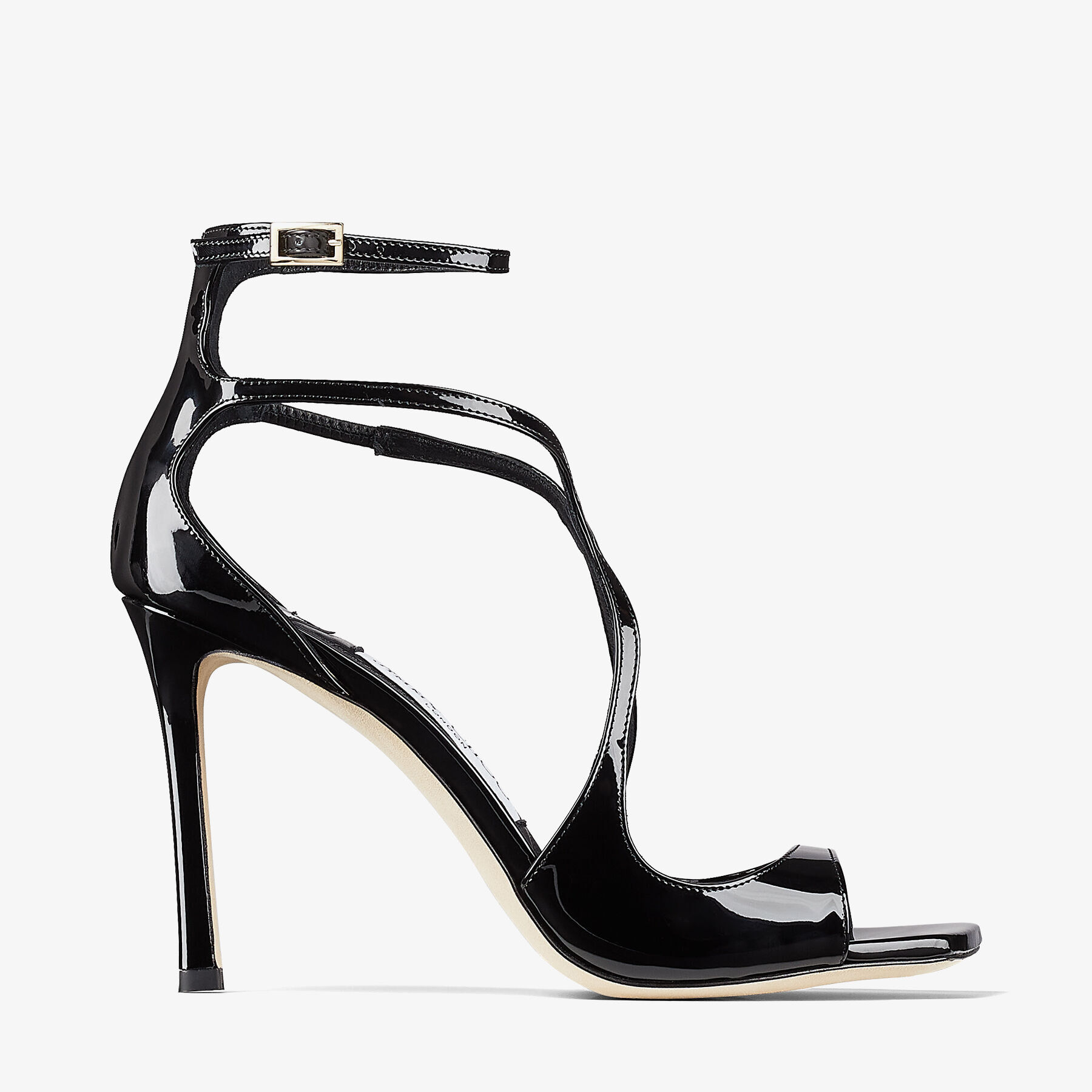 Black Patent Leather Sandals | AZIA 95 | Spring 2022