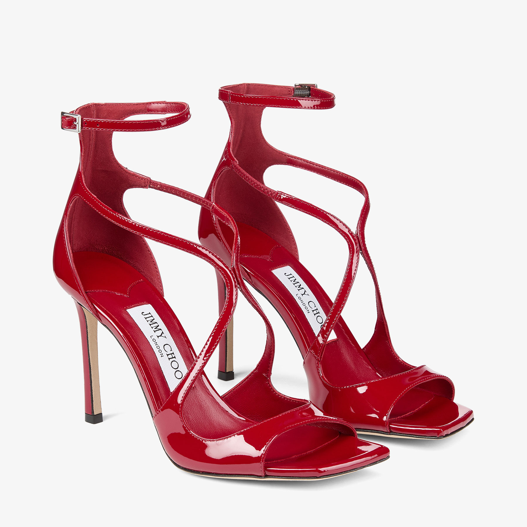 Azia 95 | Ruby Red Patent Leather Sandals | JIMMY CHOO