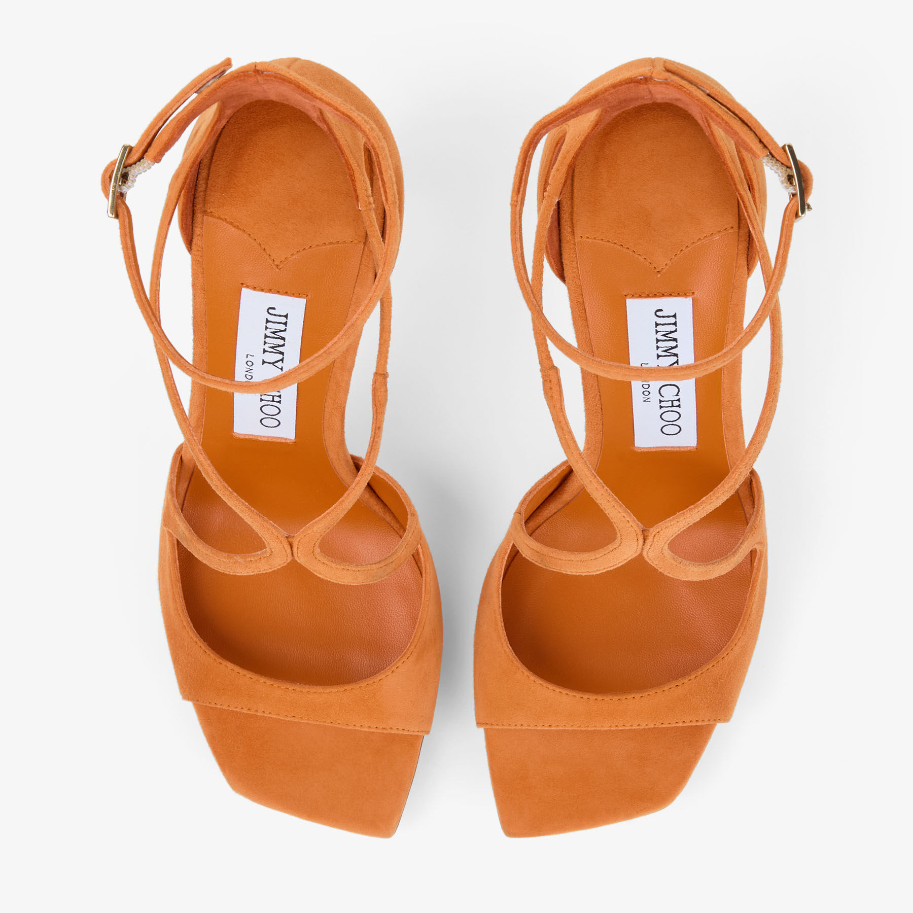 Azia 95 | Sunset Orange Suede Sandals | JIMMY CHOO