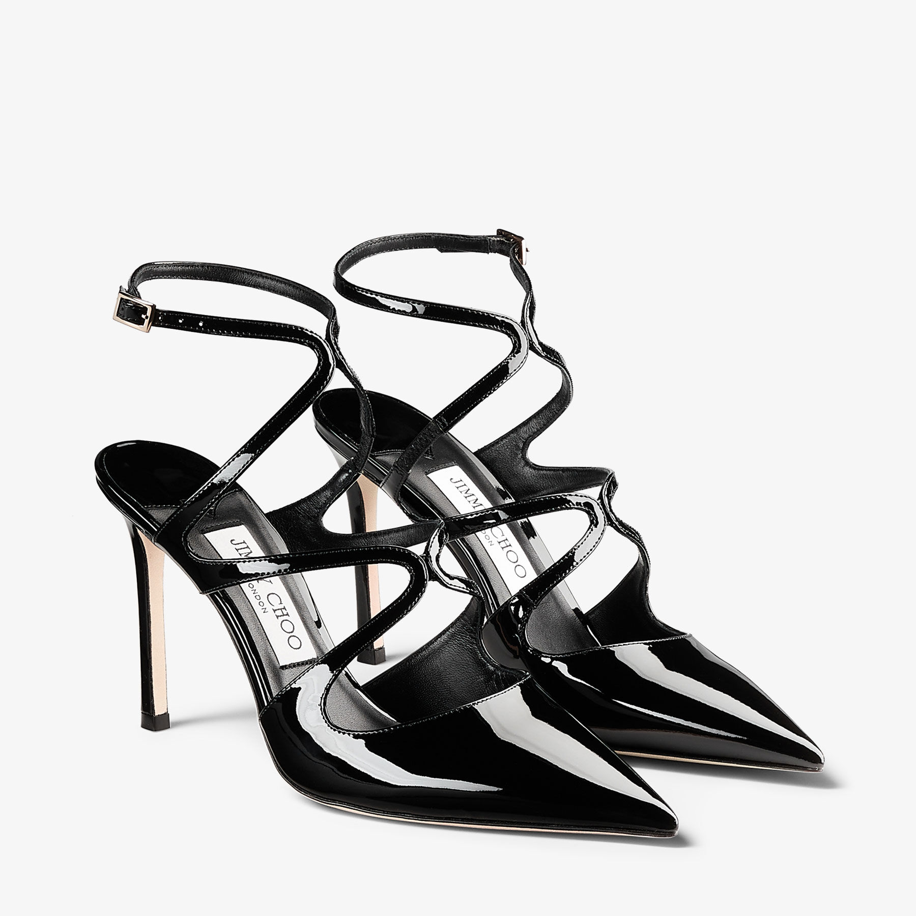 Azia Pump 95 | Black Patent Leather Pumps | JIMMY CHOO