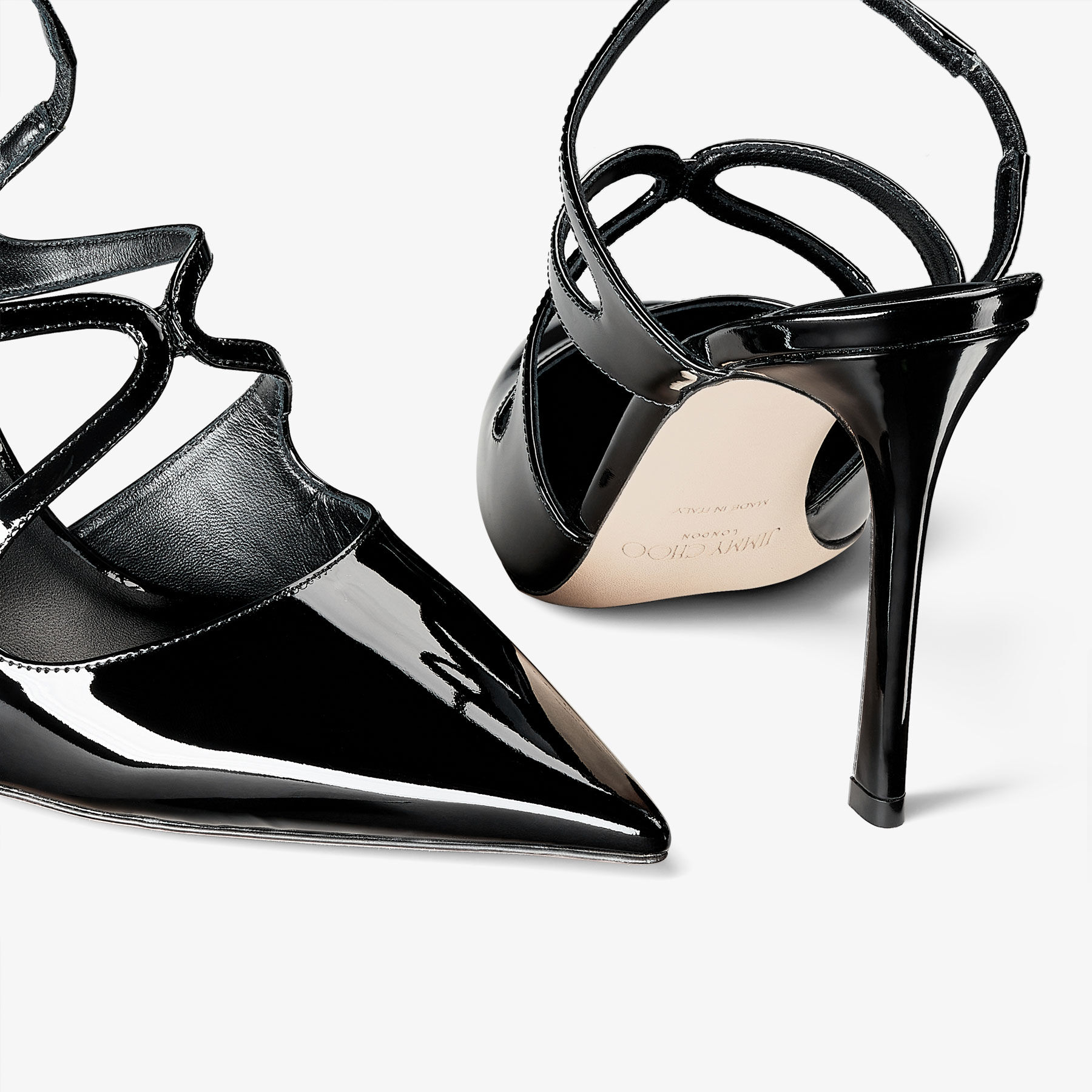Azia Pump 95 | Black Patent Leather Pumps | JIMMY CHOO