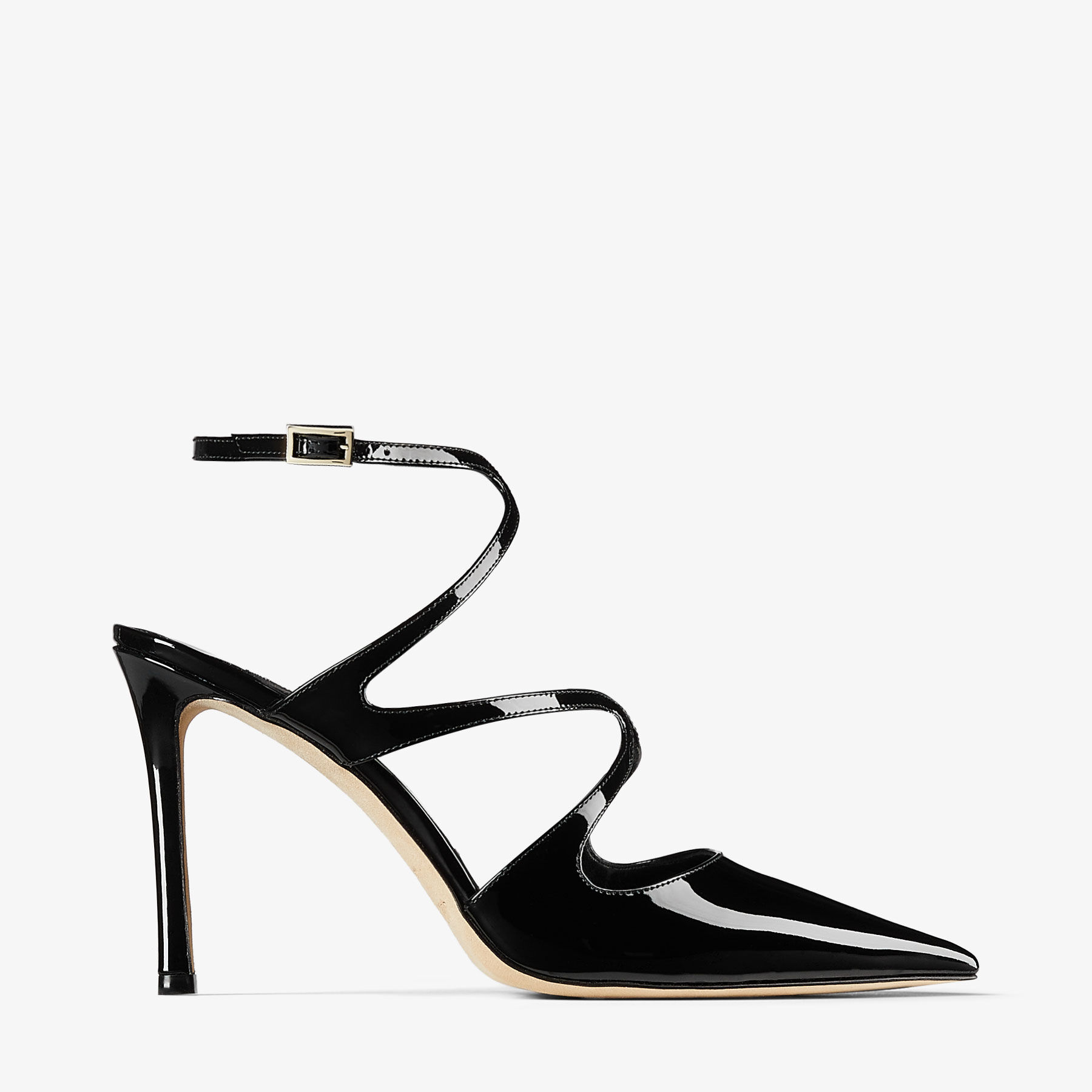 Azia Pump 95 | Black Patent Leather Pumps | JIMMY CHOO