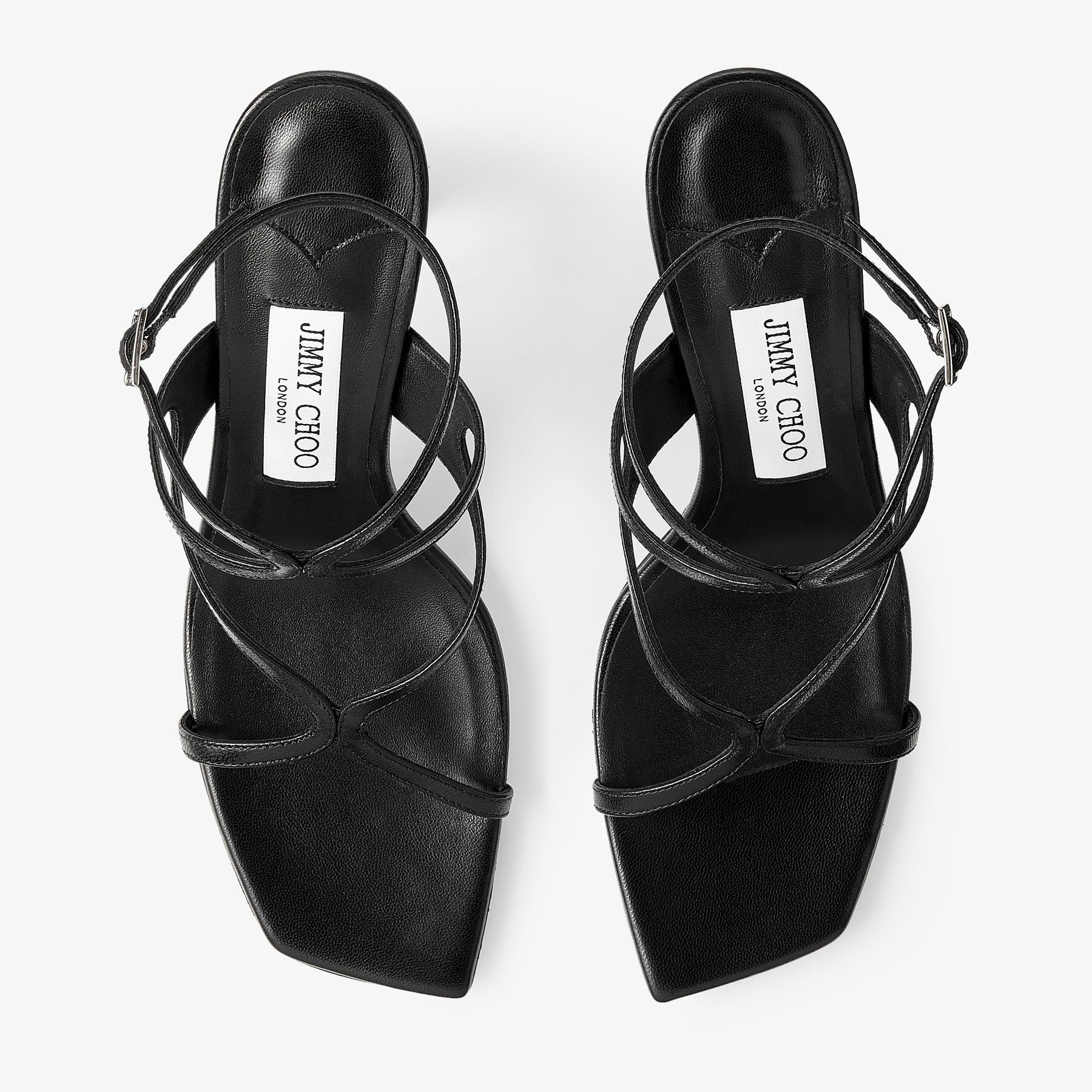 Azie 85 | Black Nappa Leather Sandals | JIMMY CHOO