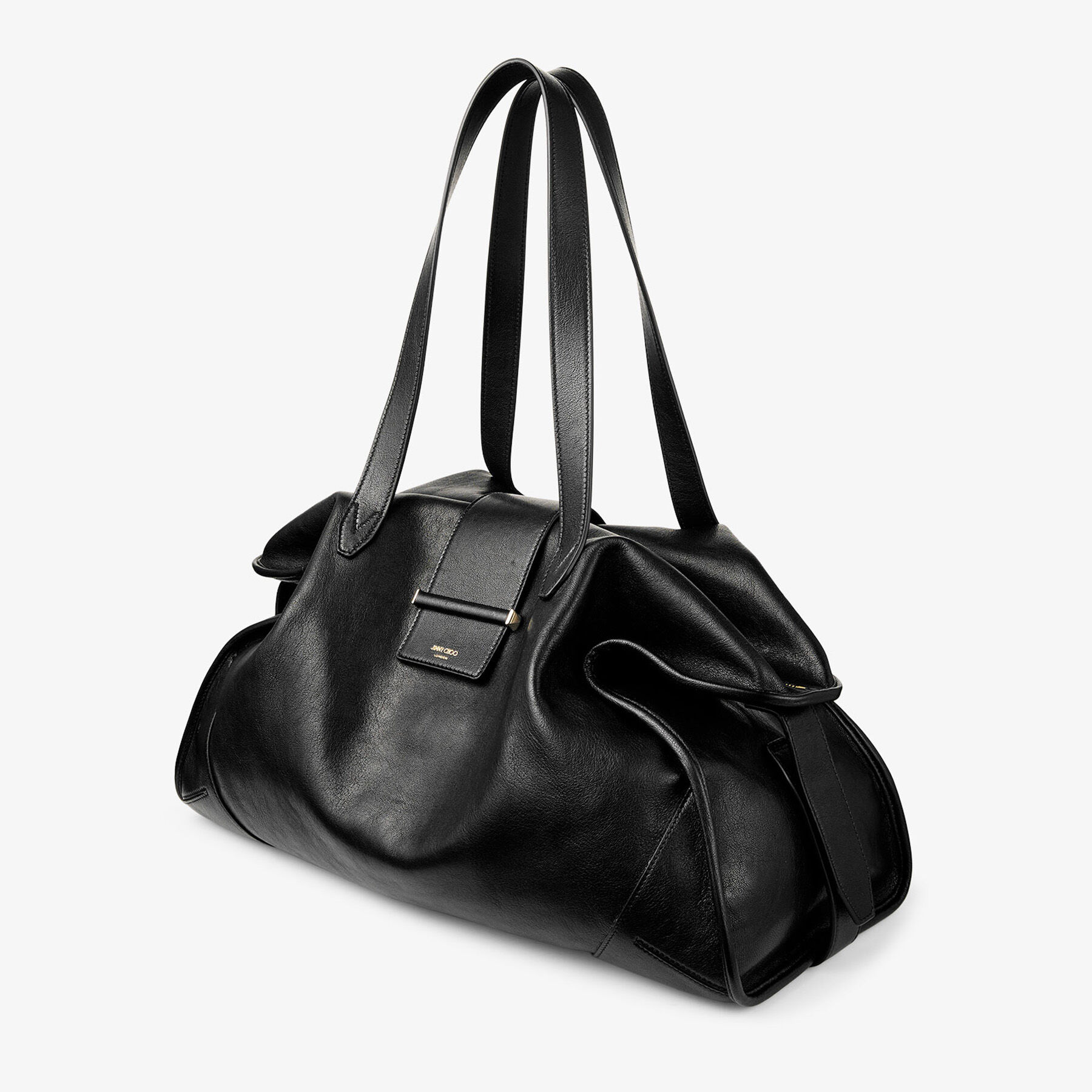 Bar Holdall Large | Black Biker Leather Holdall Bag | JIMMY CHOO