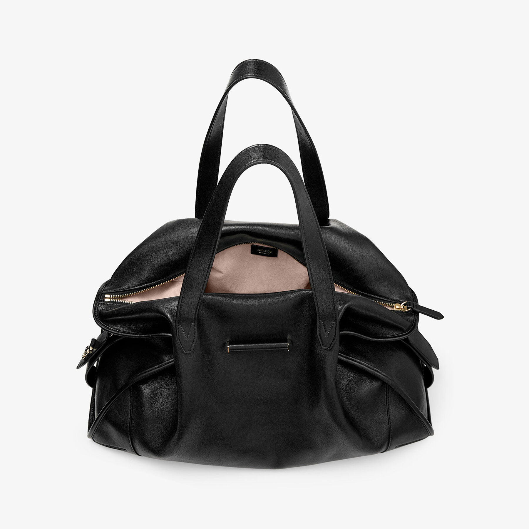 Bar Holdall Large | Black Biker Leather Holdall Bag | JIMMY CHOO