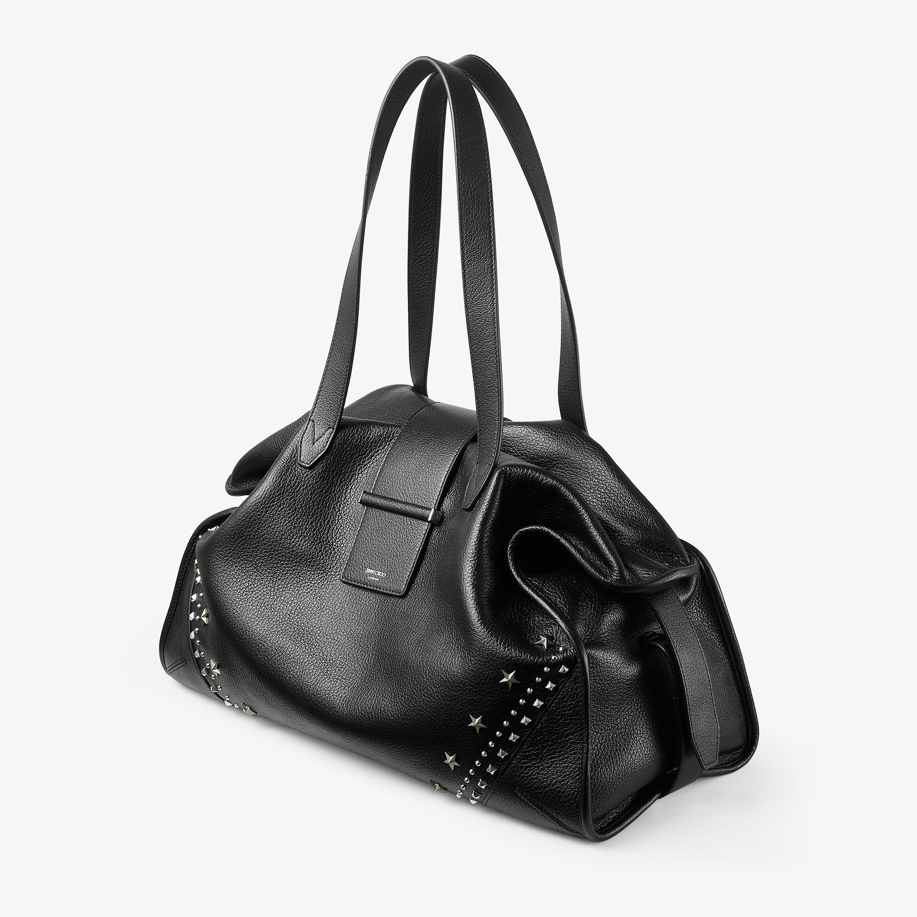 Bar Holdall | Black Soft Grained Calf Skin Tote Bag with Textured