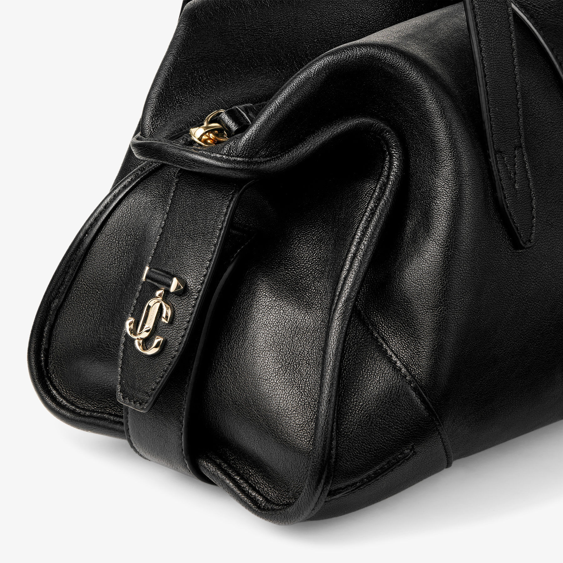 Bar Holdall Medium | Black Biker Leather Holdall Bag | JIMMY CHOO