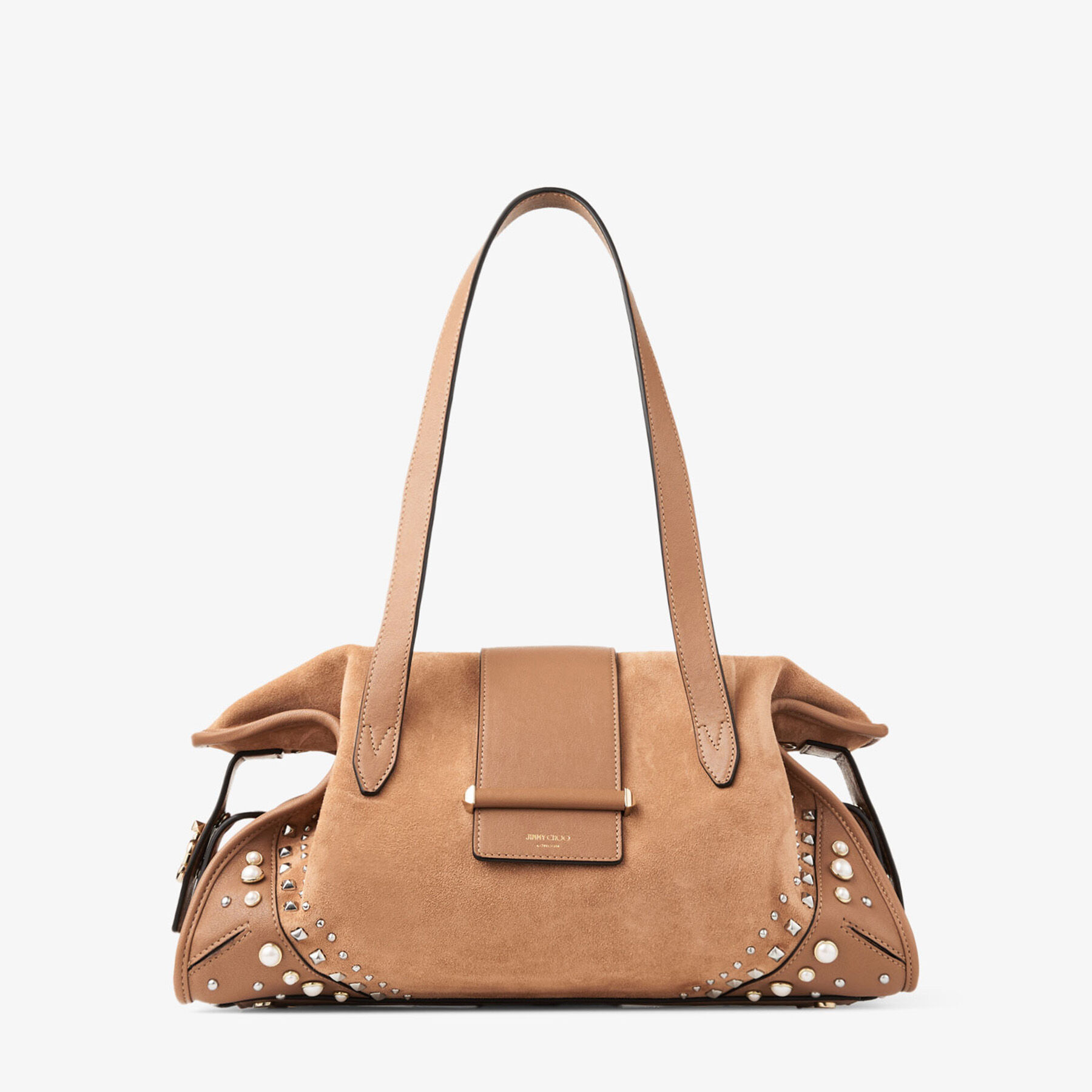ザウバー・シュティヒ　 Bar Holdall Medium | Toffee Suede Holdall Bag with Biker Leather