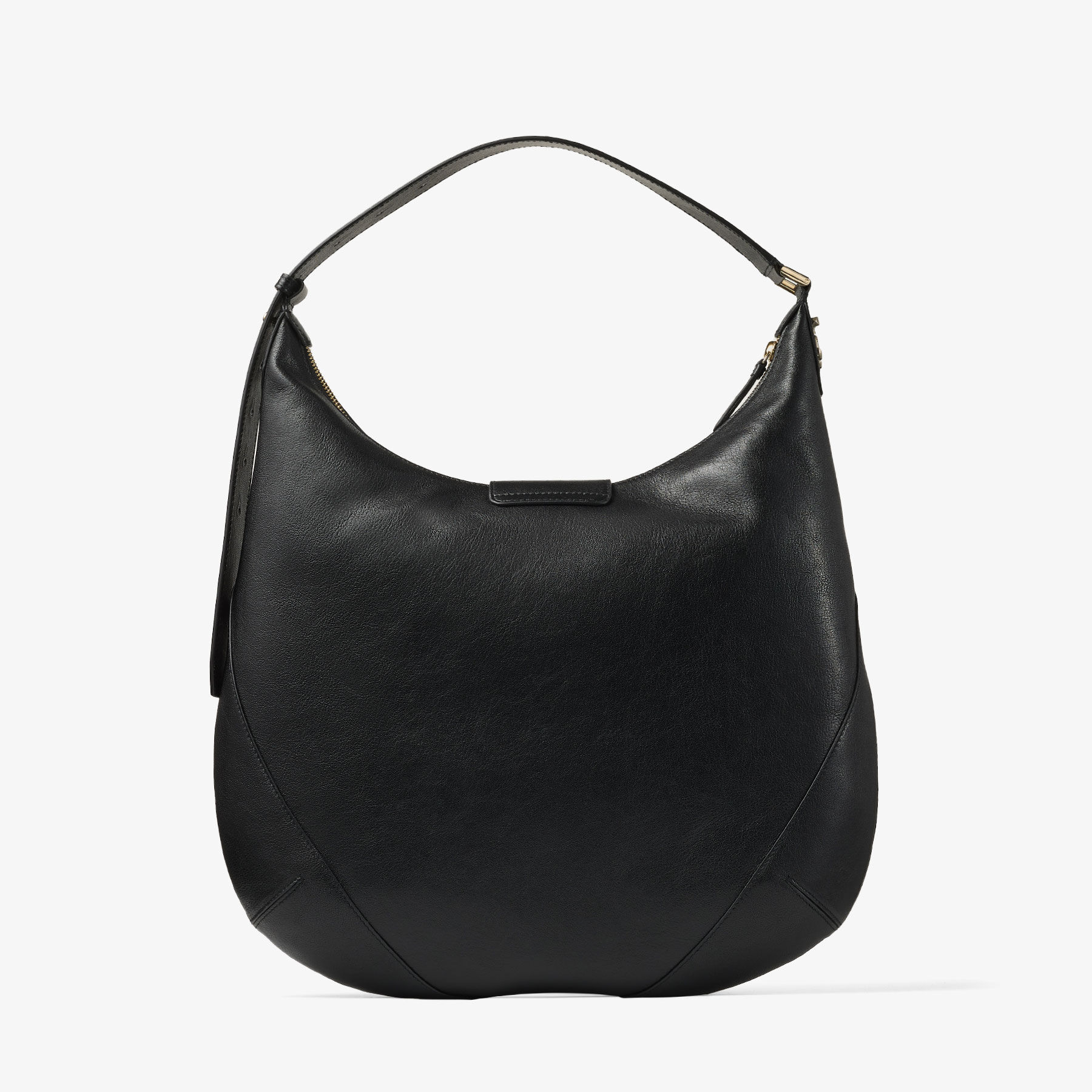 Bar Hobo M | Black Biker Leather Shoulder Bag | JIMMY CHOO