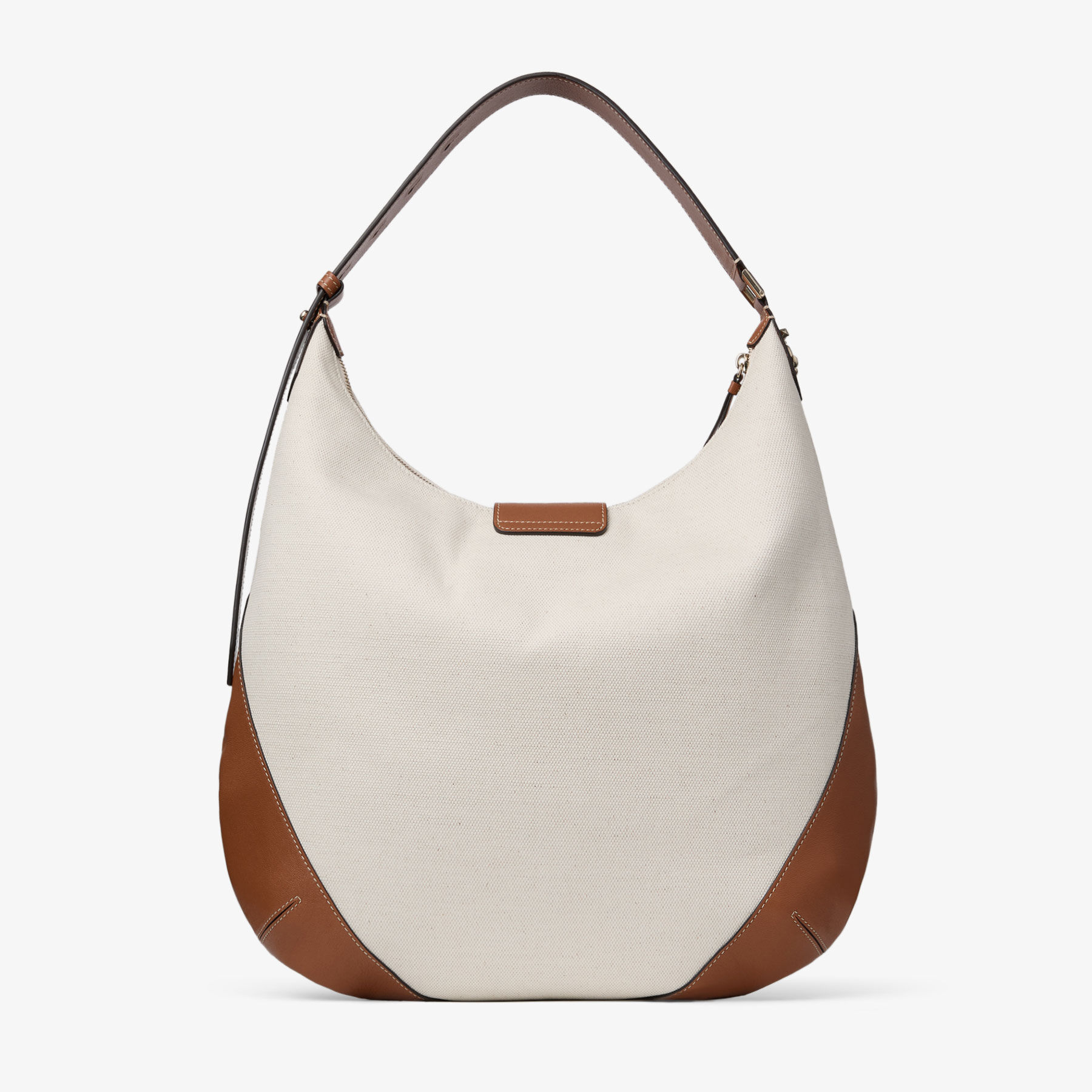美品 HOBO Bag 25bag minショルダーバッグ ホワイト BOX付 Bar Hobo M | Natural and Tan Recycled Canvas Shoulder Bag with