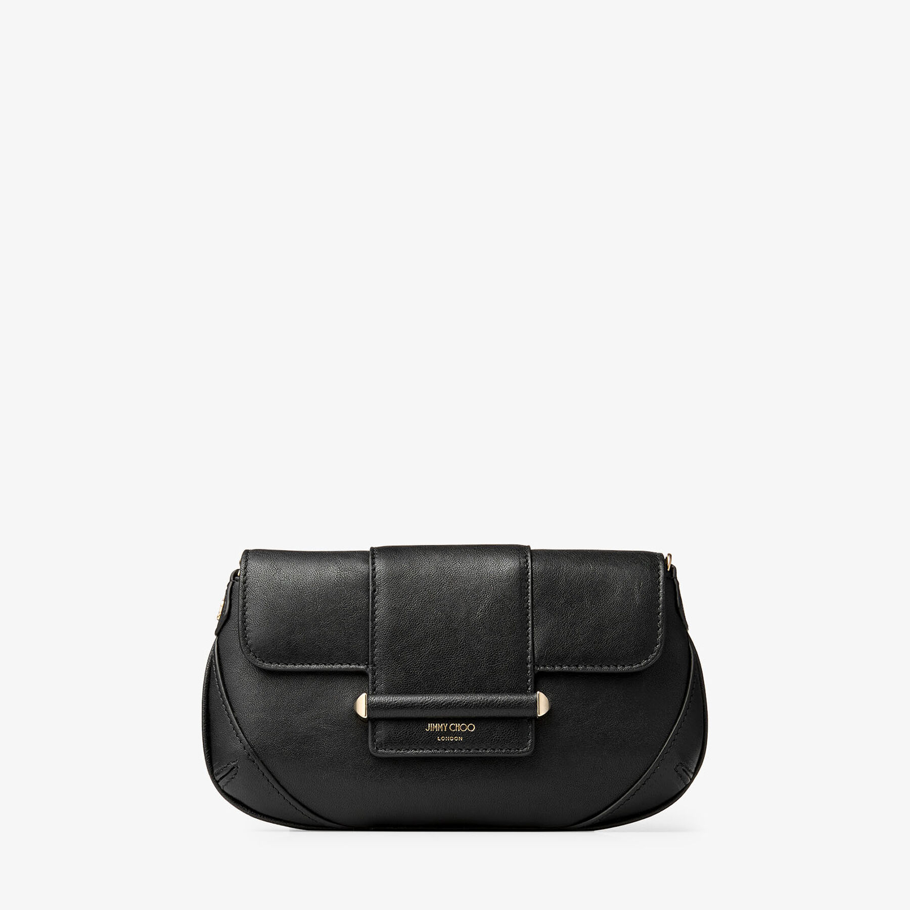 Bar Wallet With Chain | Black Biker Leather Shoulder Bag | JIMMY CHOO