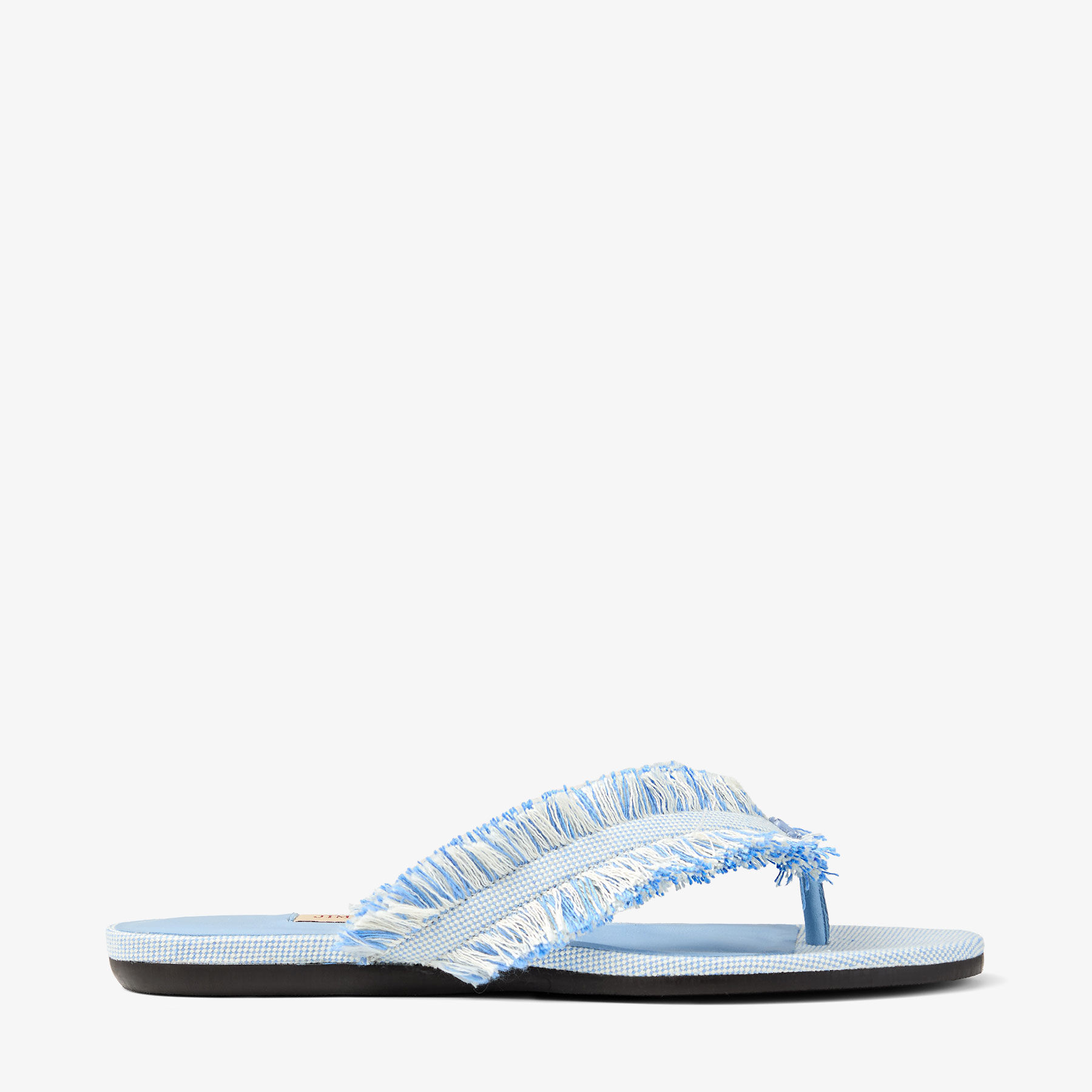 JIMMY CHOO サンダル　35.5サイズ　ブライダル Bay Flat | Riviera Blue Mix Frayed Flex Canvas Flat Sandals