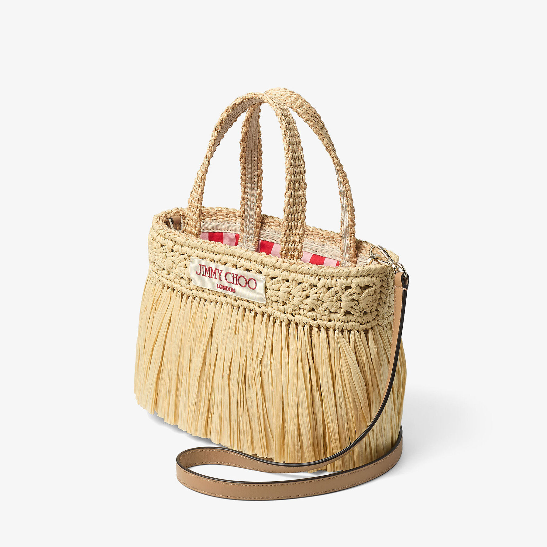 Beach Tote East-West Mini | Natural and Light Gold Woven Raffia