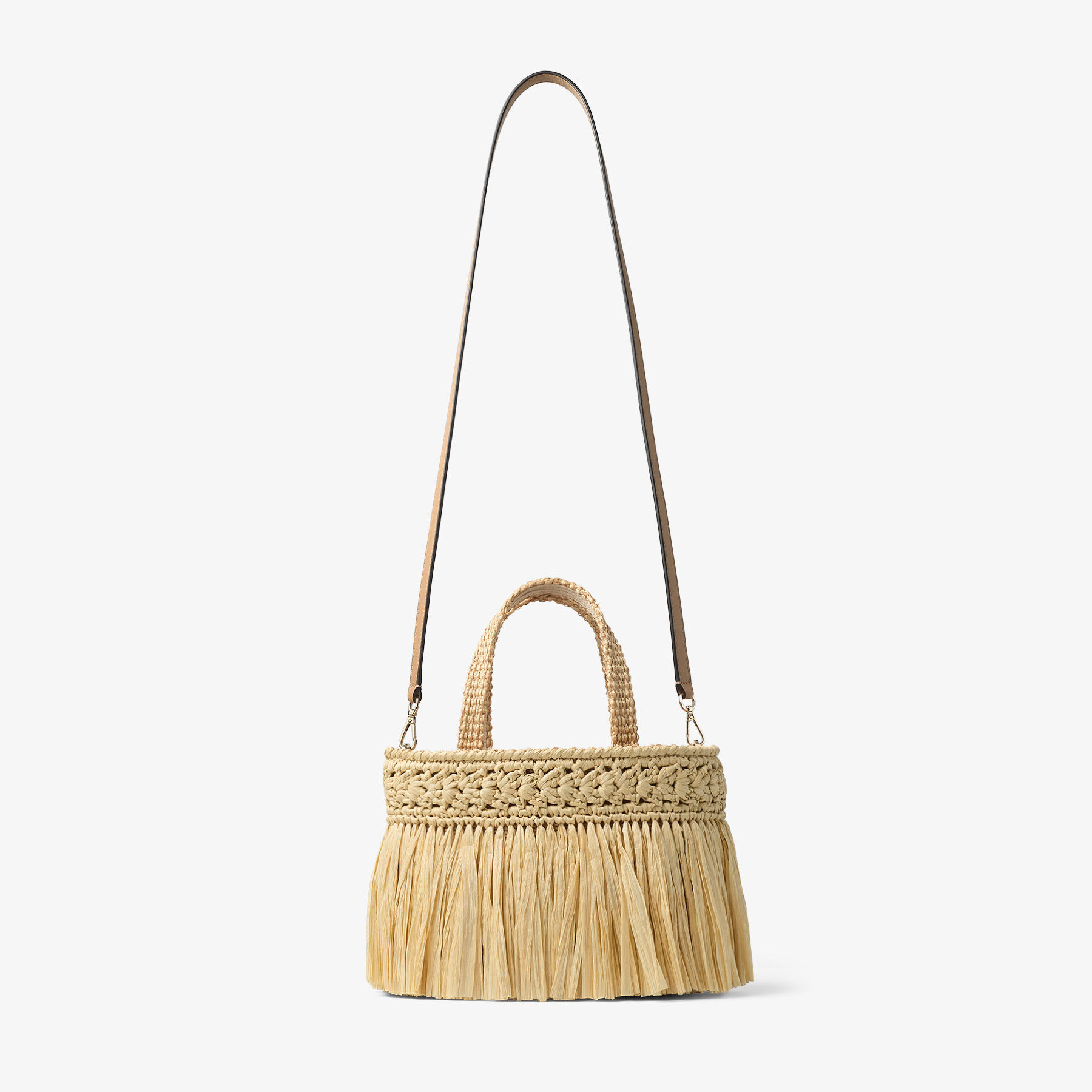 Beach Tote East-West Mini | Natural and Light Gold Woven Raffia