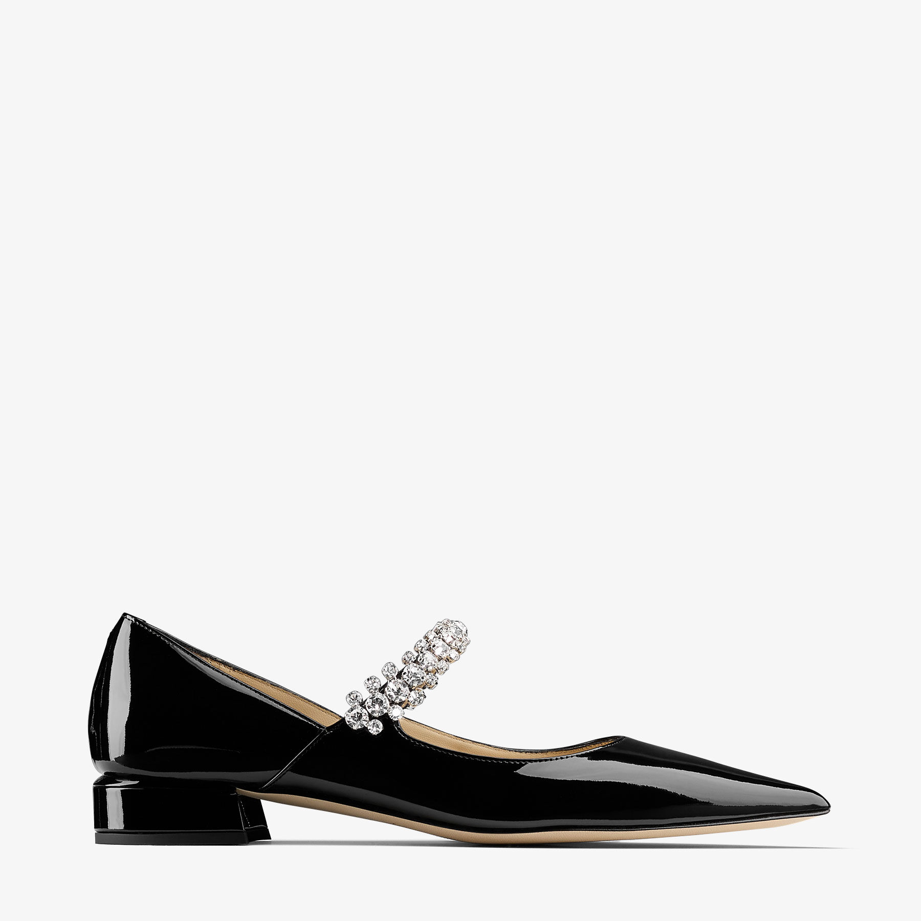 Bing Pump Flat|Black Patent Leather Flats| JIMMY CHOO CA