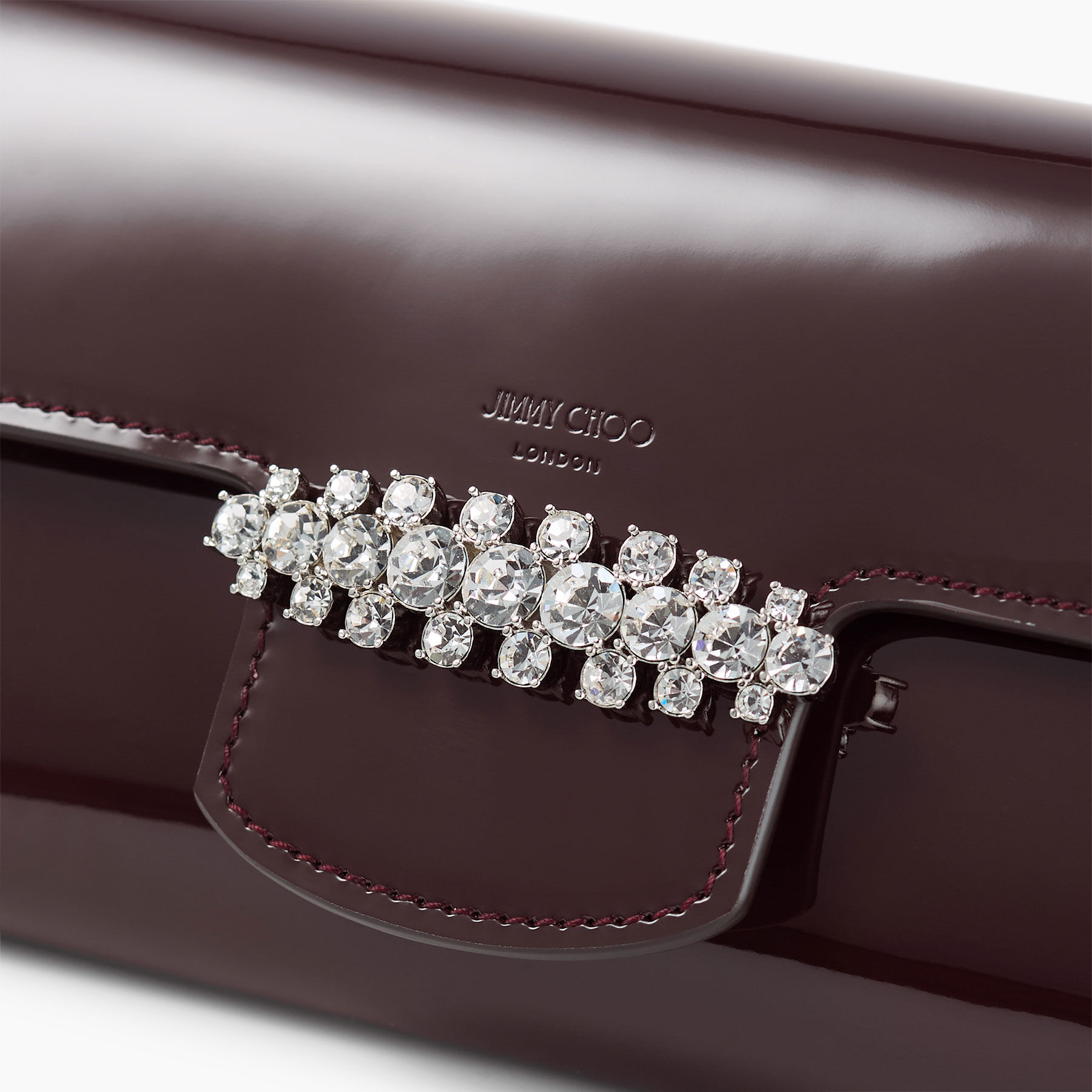 Bing Wallet Chain | Deep Merlot Soft Patent Leather Mini Bag with