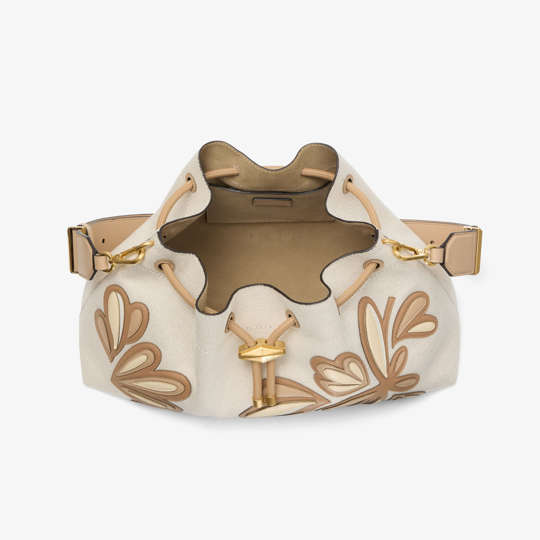 Cinch Medium | Natural and Chai Recycled Canvas Shoulder Bag with