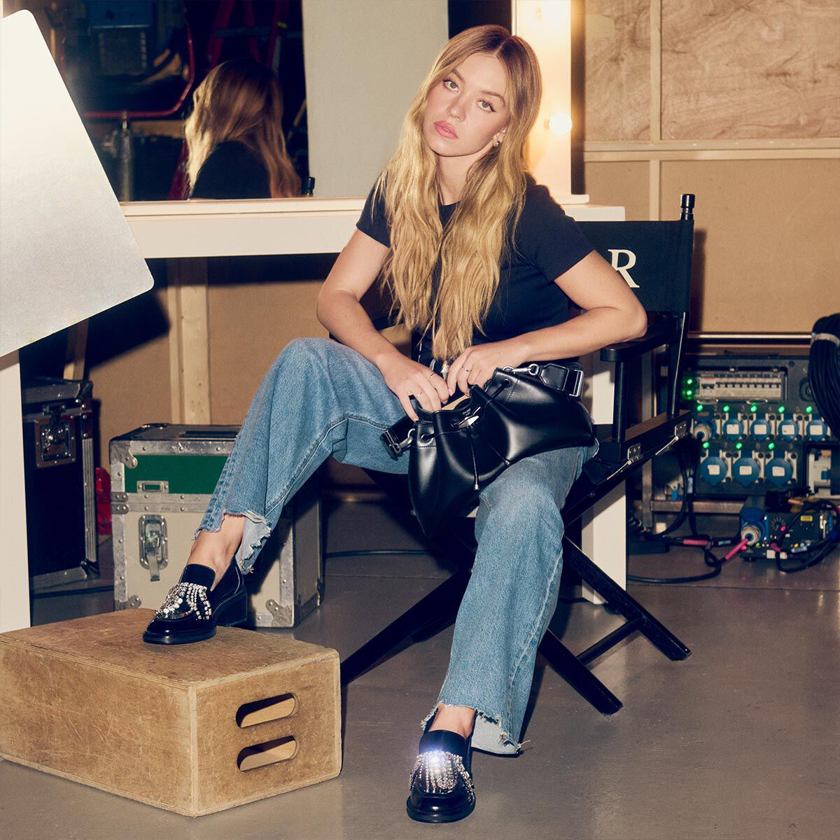 Cinch M | Black Calf Leather Bag | JIMMY CHOO