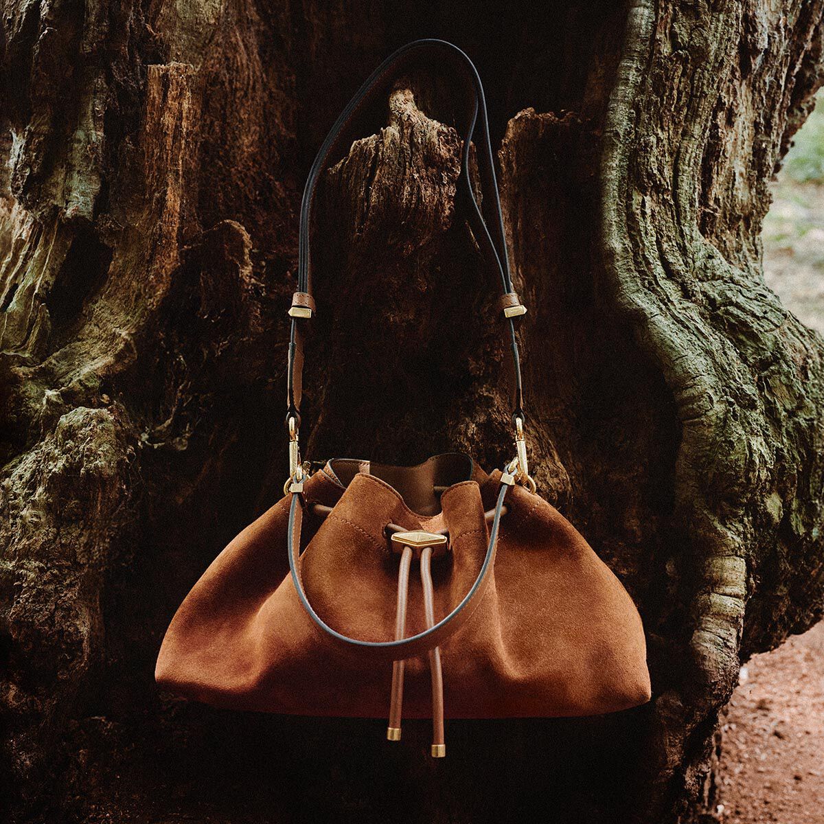 Cinch M | Tan Suede Bag | JIMMY CHOO