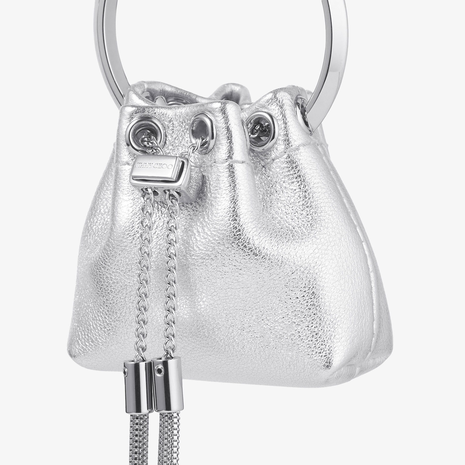 Bon Bon Charm Mini | Silver Bon Bon Mini Bag Charm | JIMMY CHOO