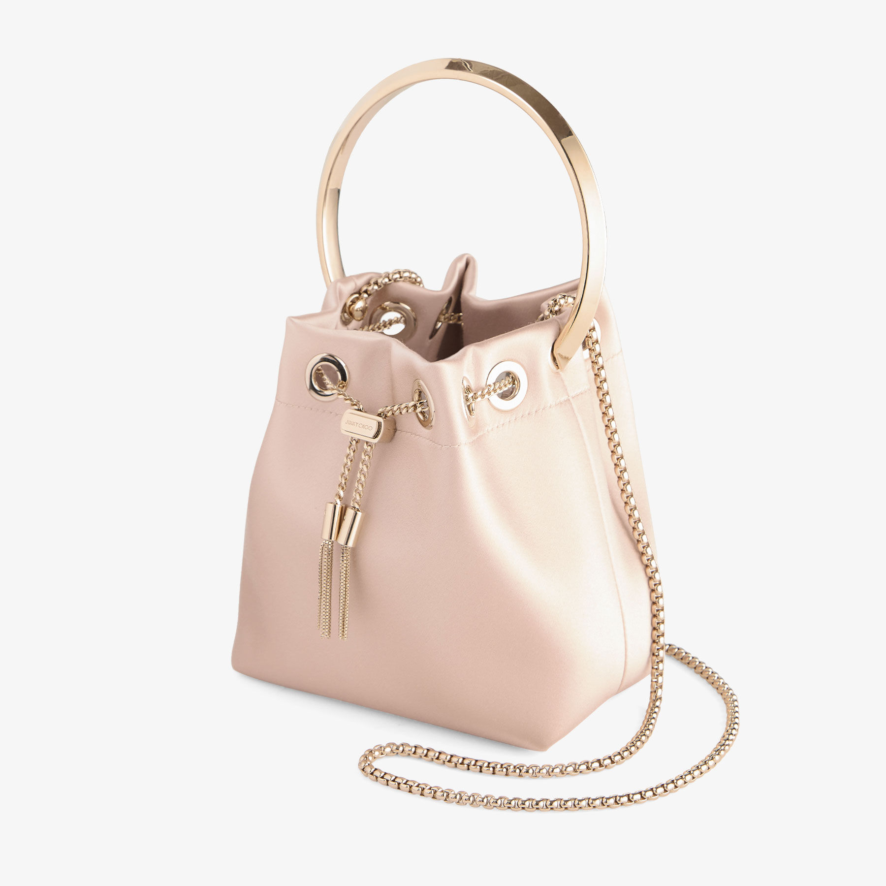 Bon Bon | Macaron Satin Bag with Metal Handle | JIMMY CHOO
